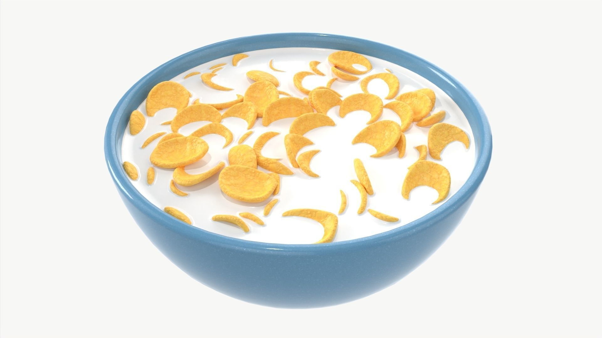 Bowl with Cornflakes 02 3D model_1