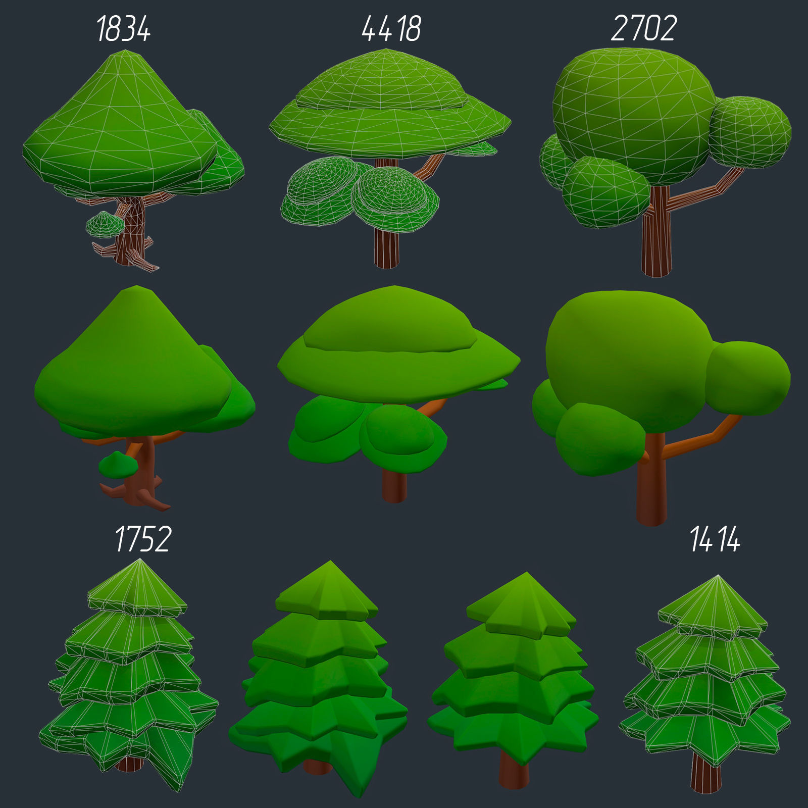 Stylized set of items Low-poly 3D model_20
