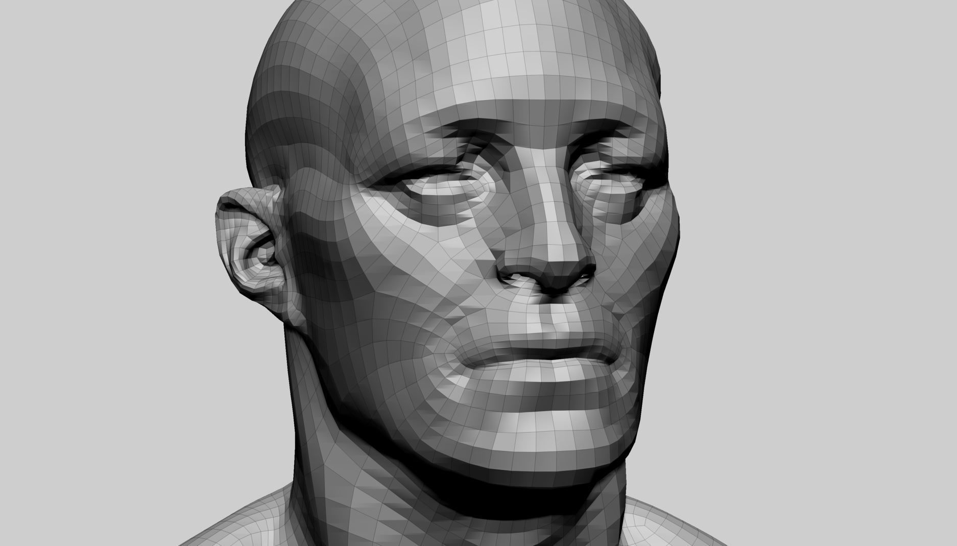 Base Male Head A0 3D model_10