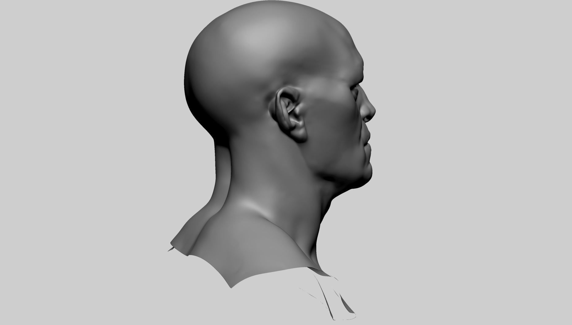 Base Male Head A0 3D model_3