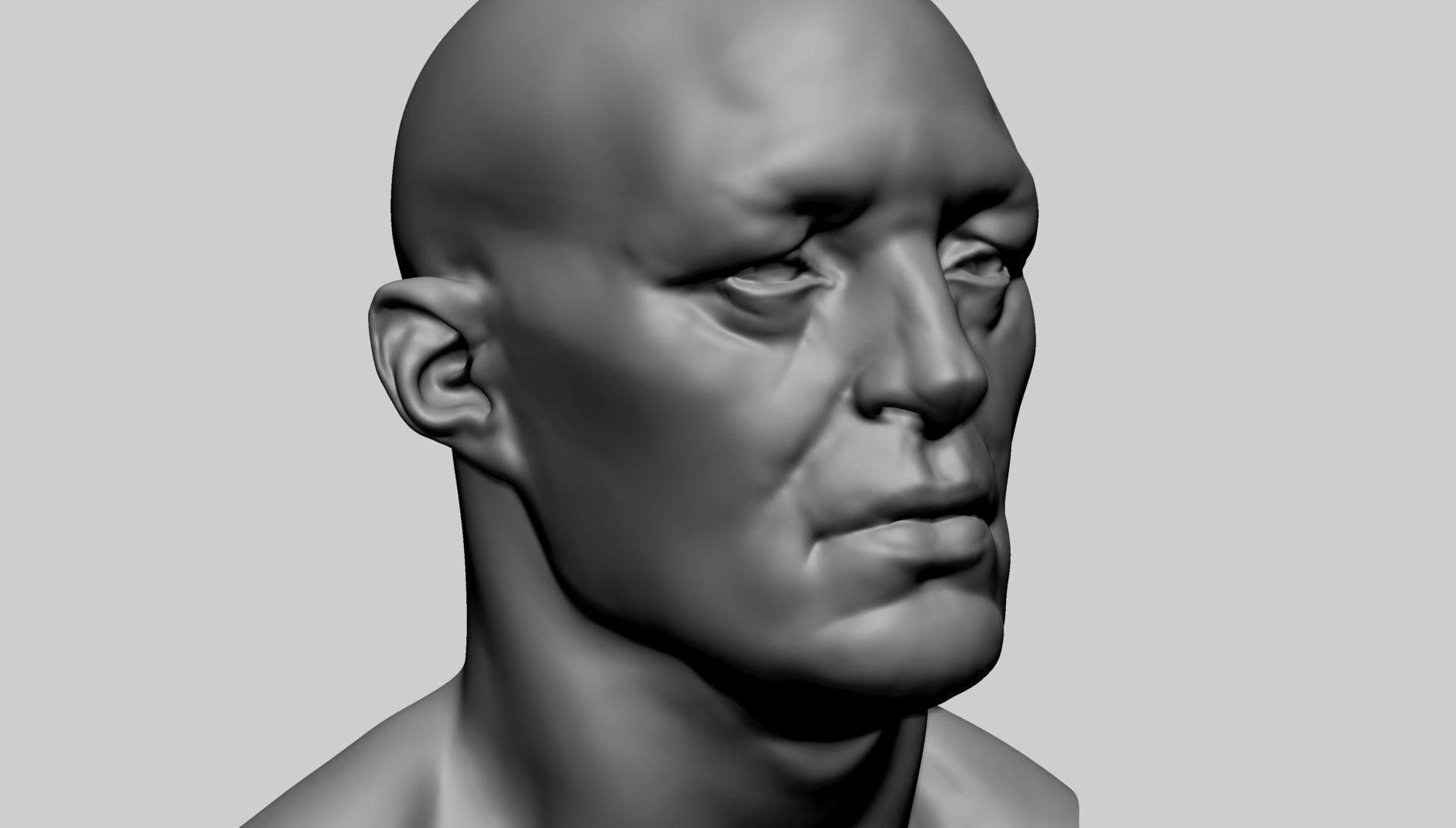 Base Male Head A0 3D model_9