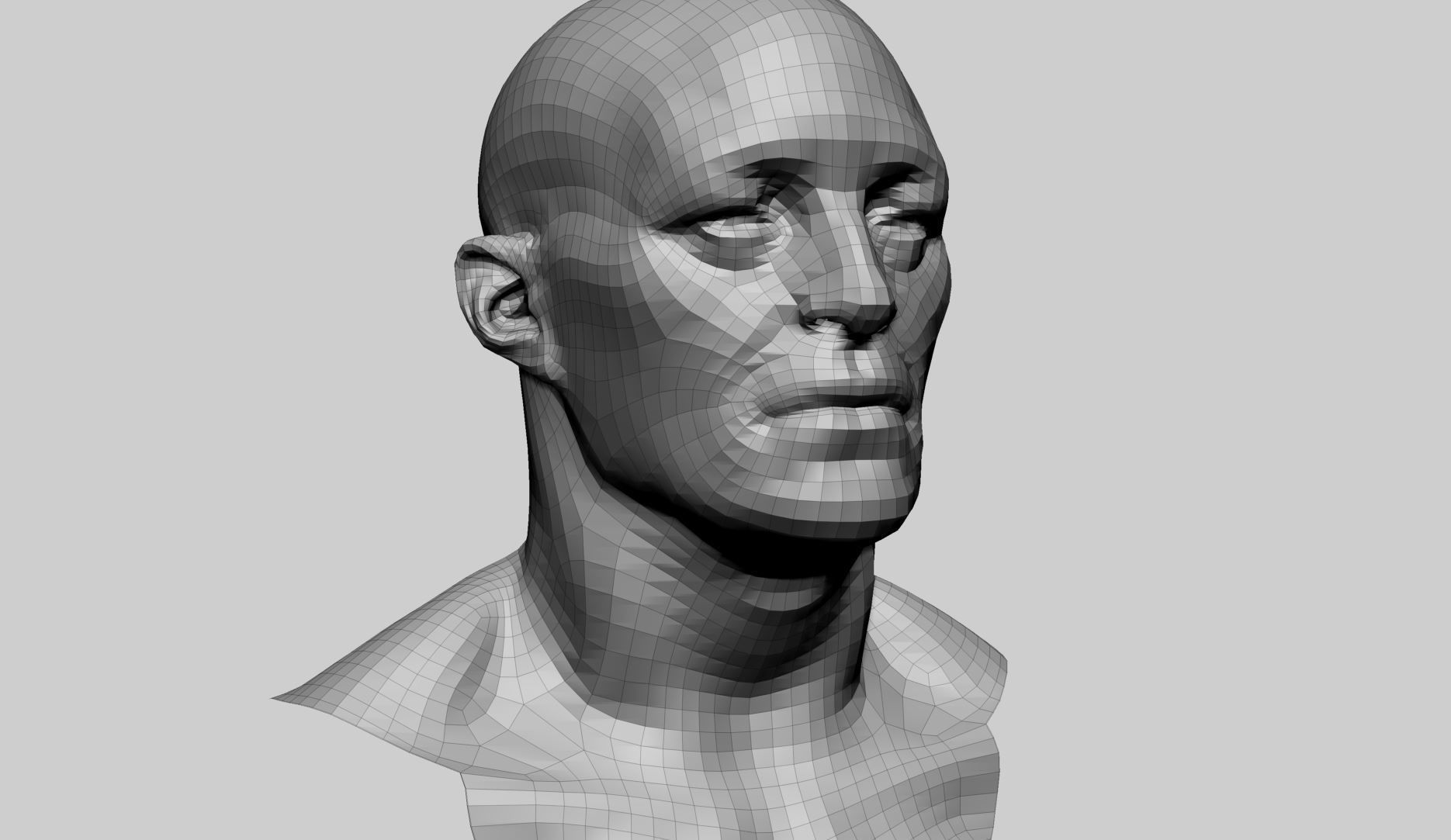 Base Male Head A0 3D model_11