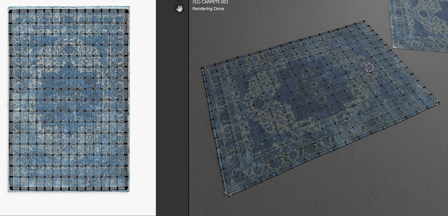 Carpet C rug with ornate pattern 3D model_8