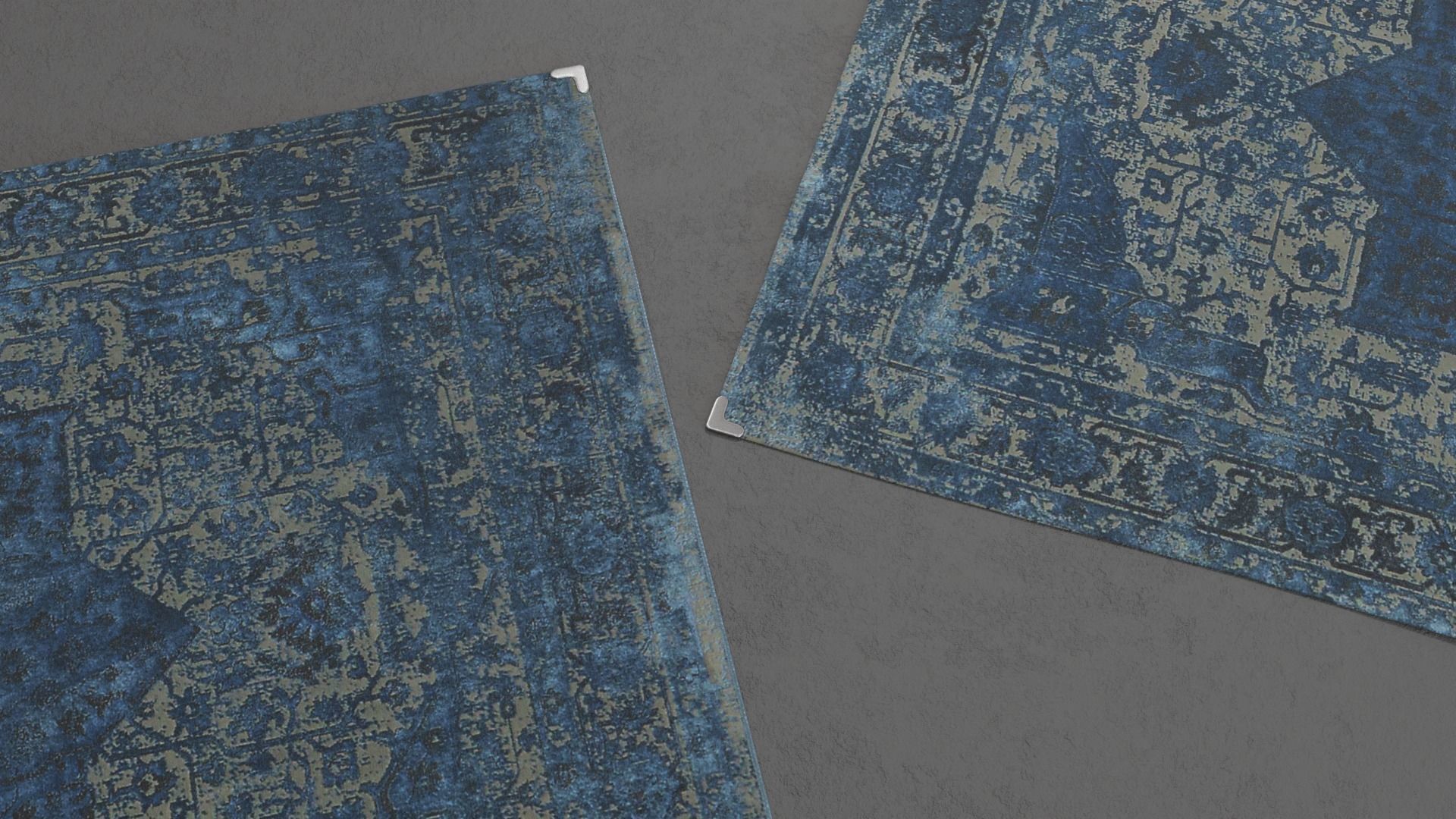Carpet C rug with ornate pattern 3D model_4