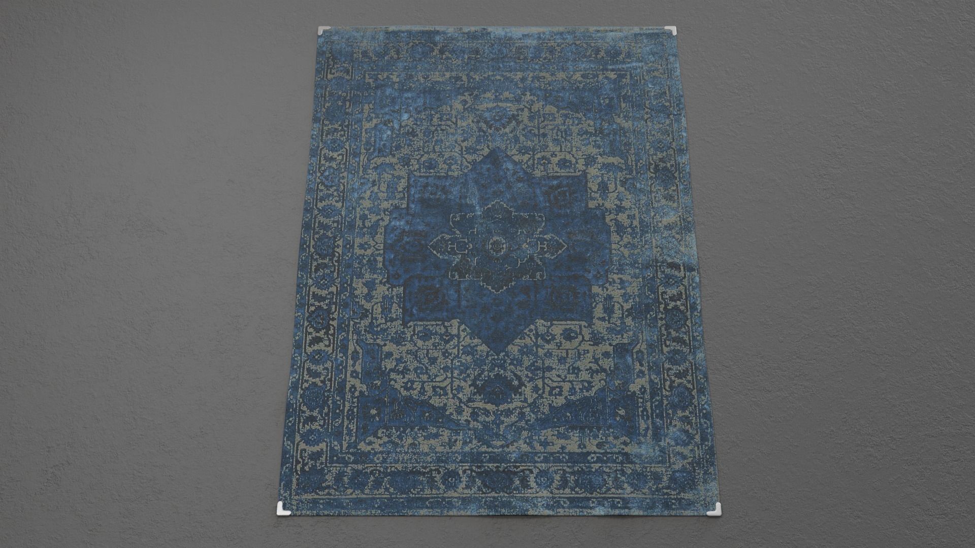 Carpet C rug with ornate pattern 3D model_3