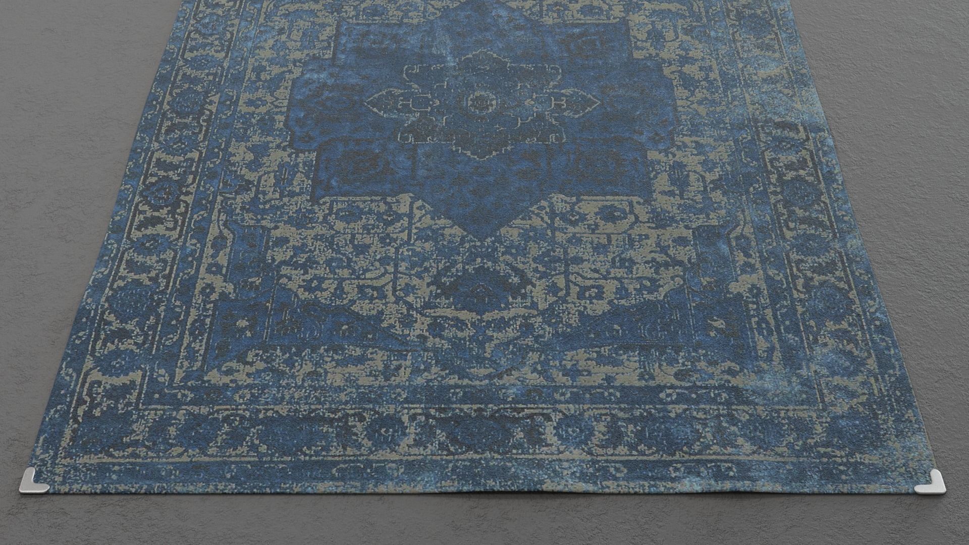 Carpet C rug with ornate pattern 3D model_2