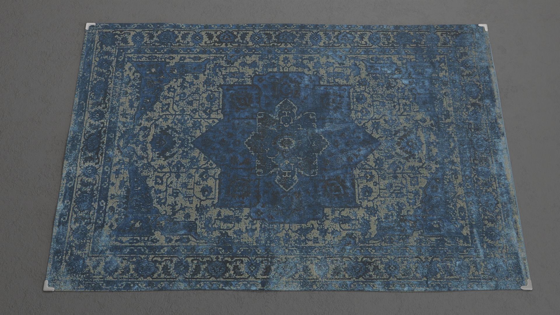 Carpet C rug with ornate pattern 3D model_1