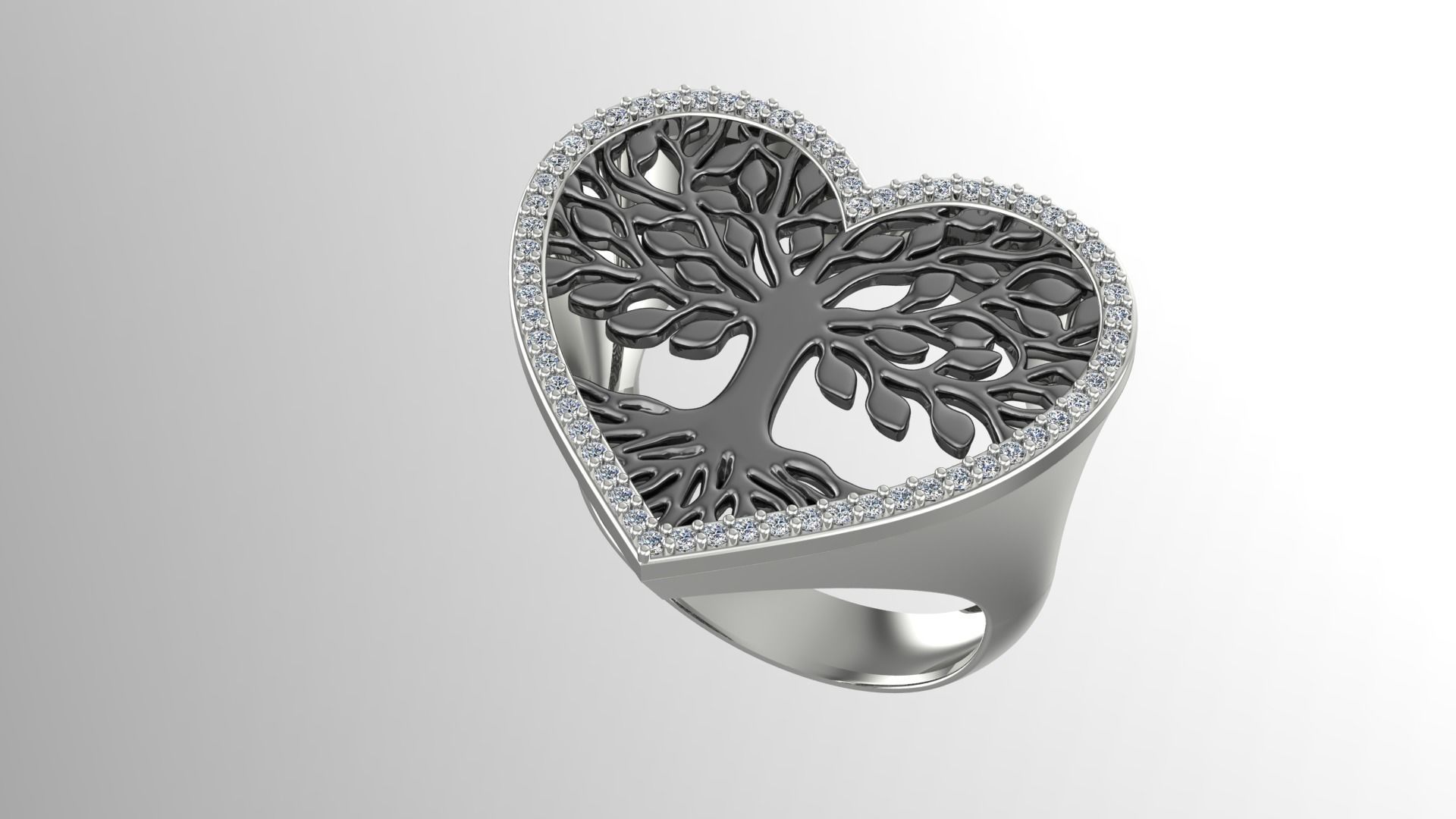 Heart Tree of Life Ring 3D print model_1