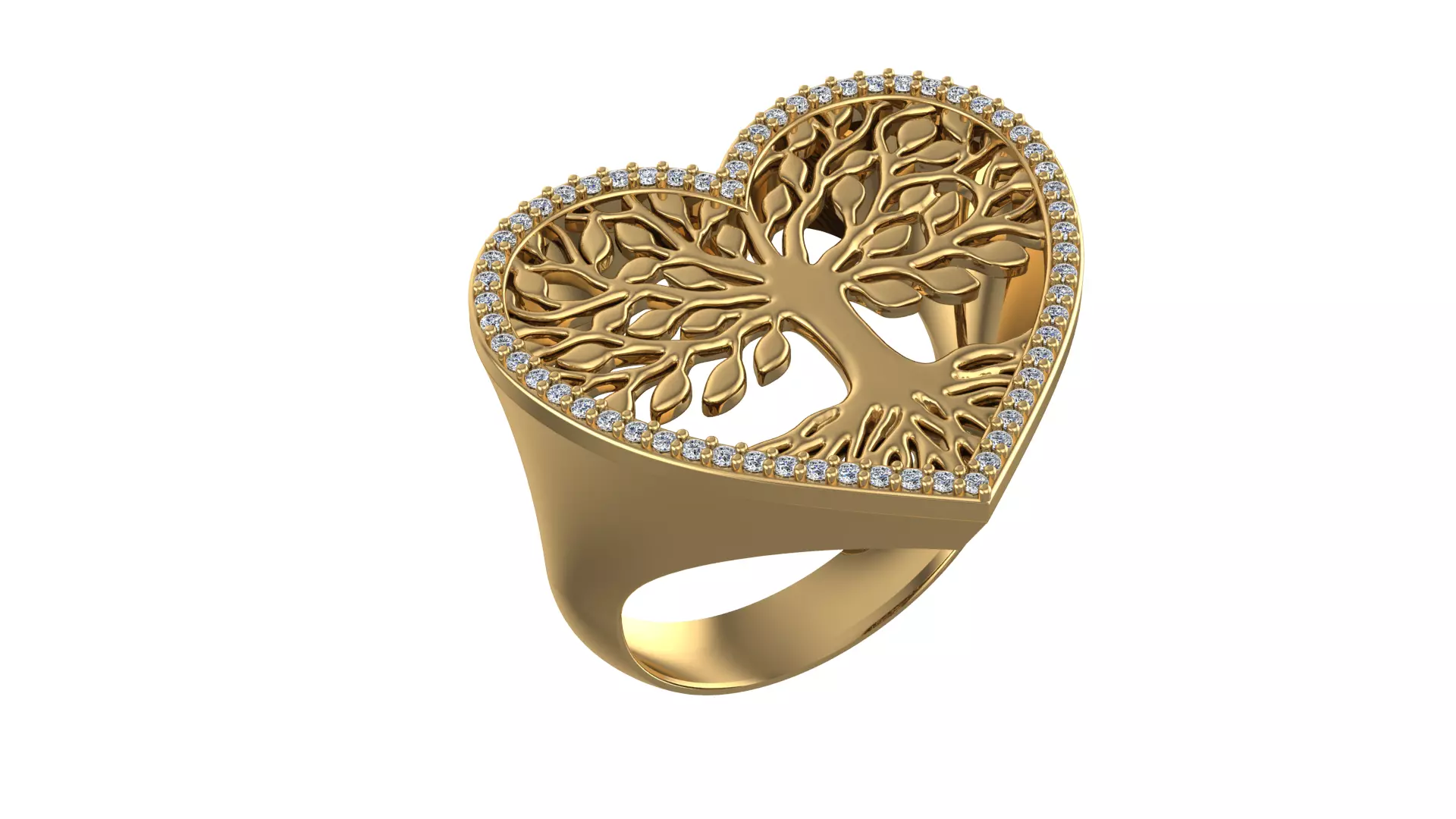 Heart Tree of Life Ring 3D print model_0