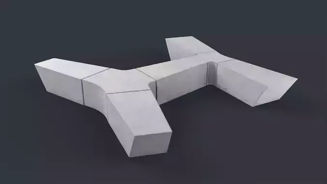 Modern Outdoor Bench 89 PBR Game Ready Low-poly 3D model