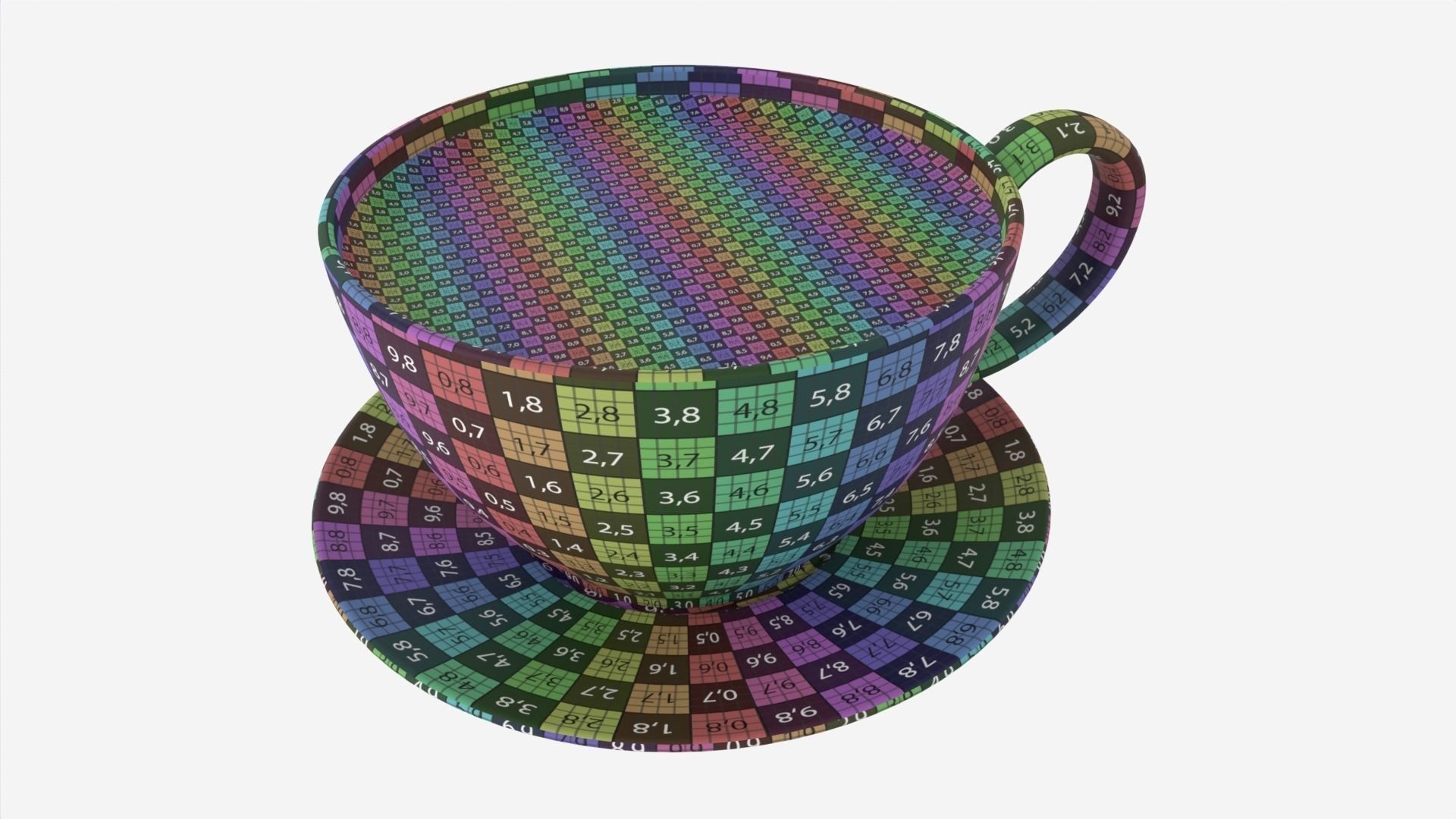 Coffee Latte in Mug With Saucer 01 3D model_7