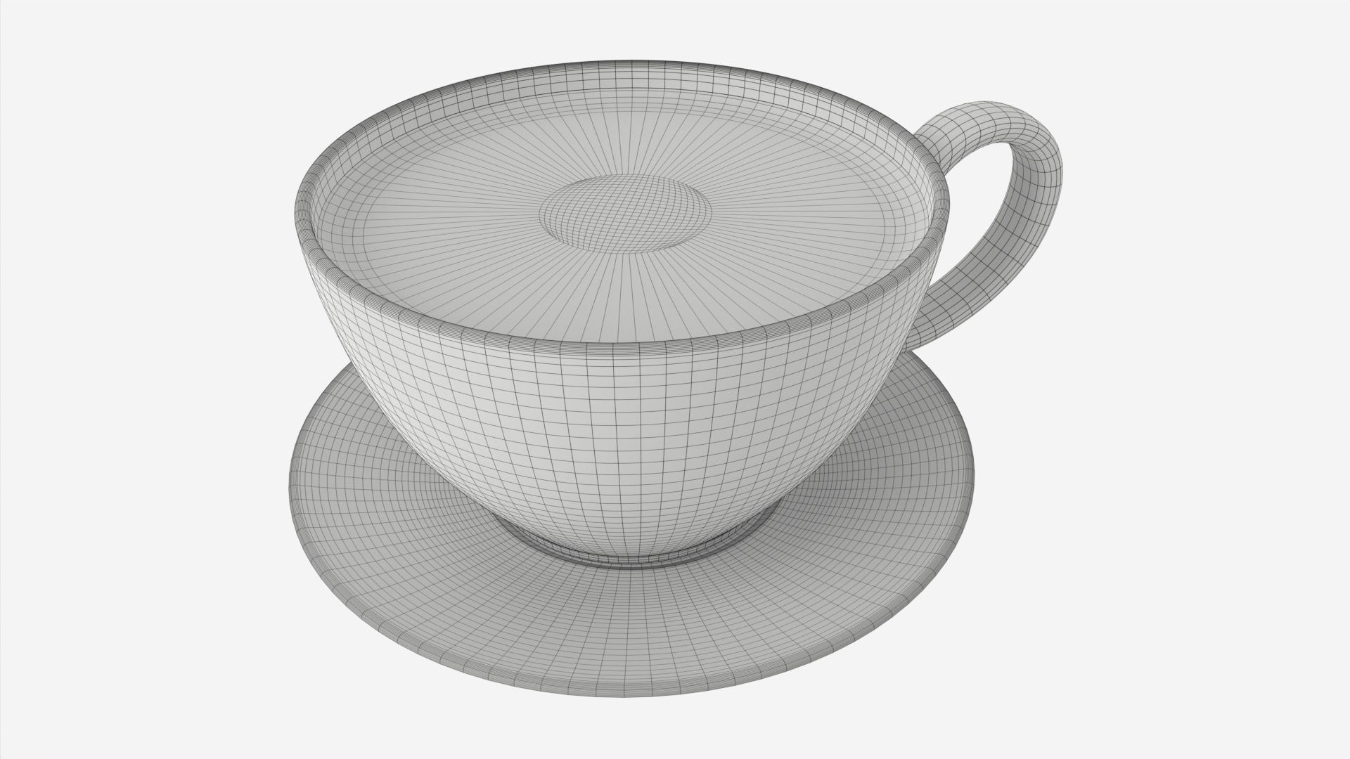 Coffee Latte in Mug With Saucer 01 3D model_6