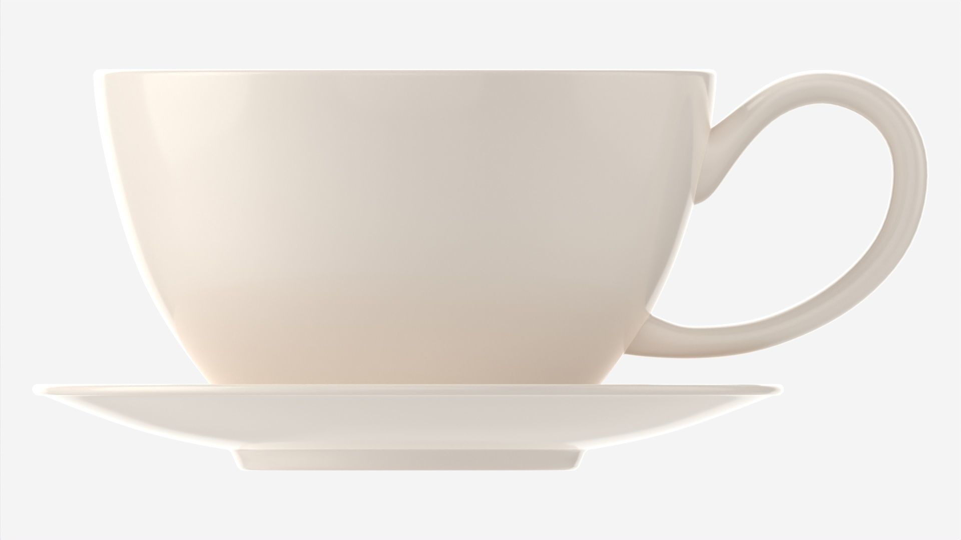 Coffee Latte in Mug With Saucer 01 3D model_4