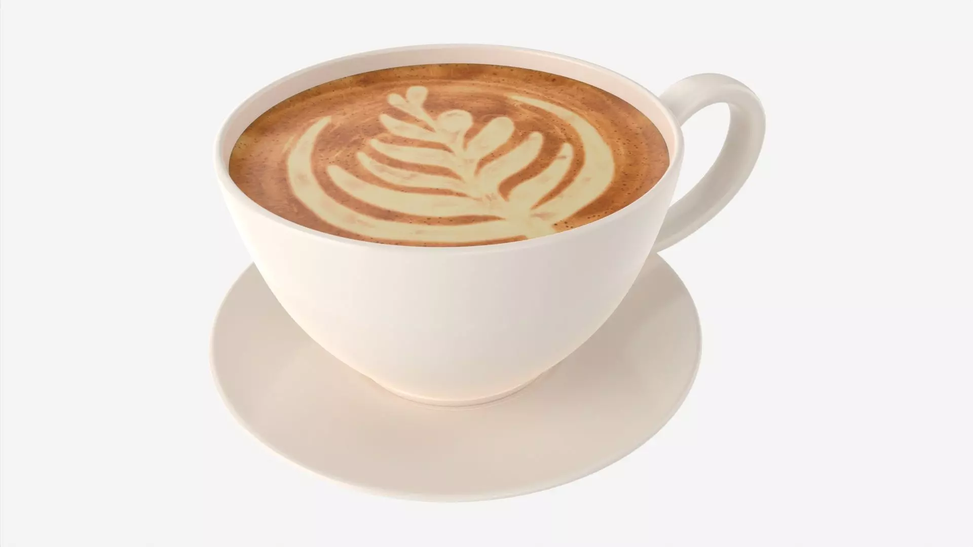 Coffee Latte in Mug With Saucer 01 3D model_0