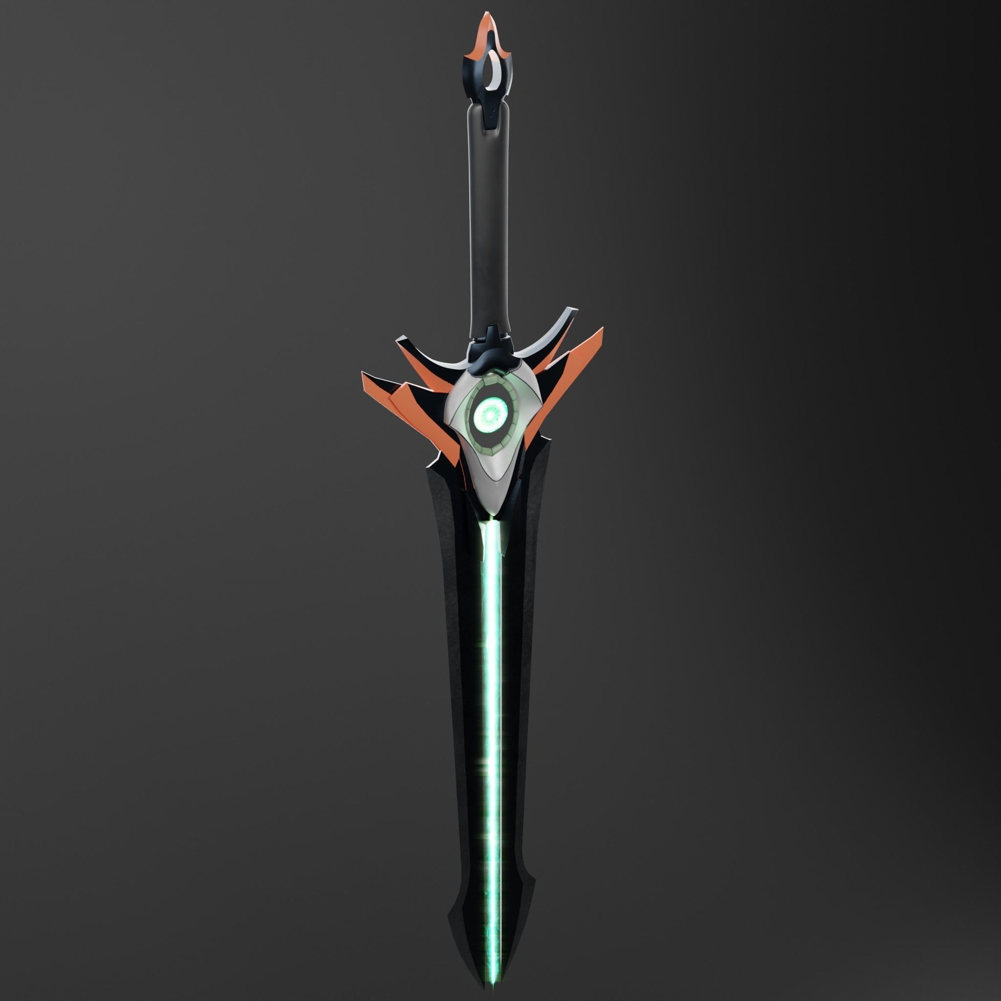 Magic Futuristic Sword Low-poly 3D model_2