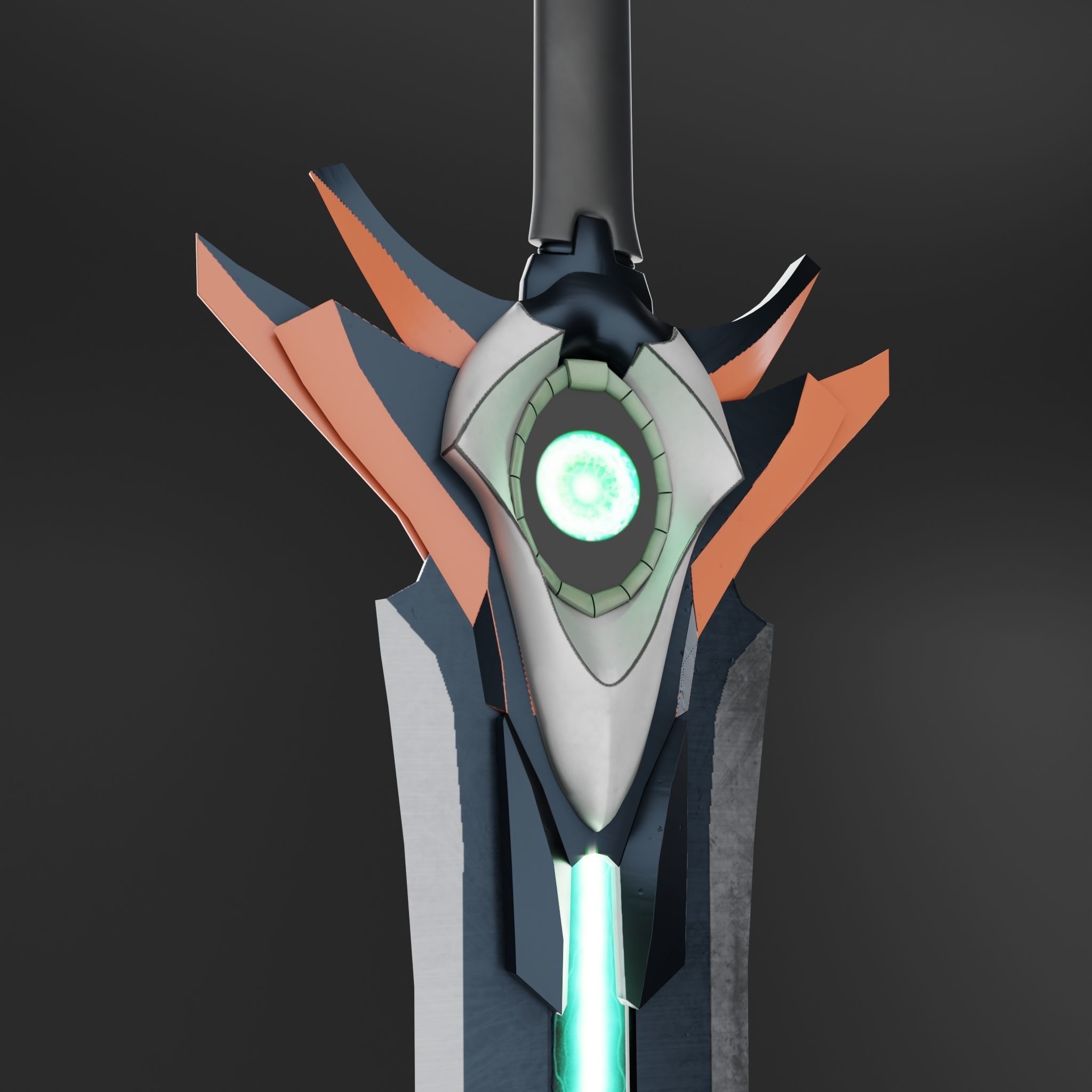 Magic Futuristic Sword Low-poly 3D model_4