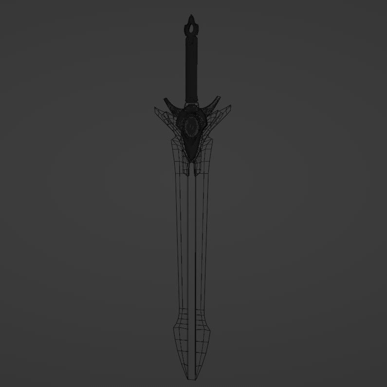 Magic Futuristic Sword Low-poly 3D model_5