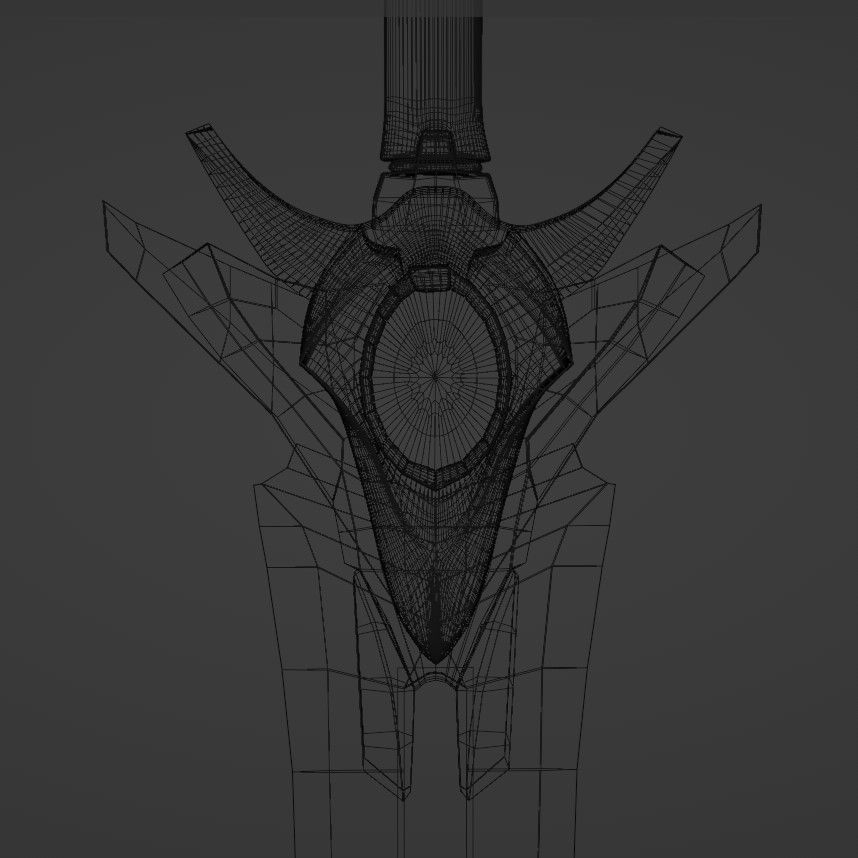 Magic Futuristic Sword Low-poly 3D model_6