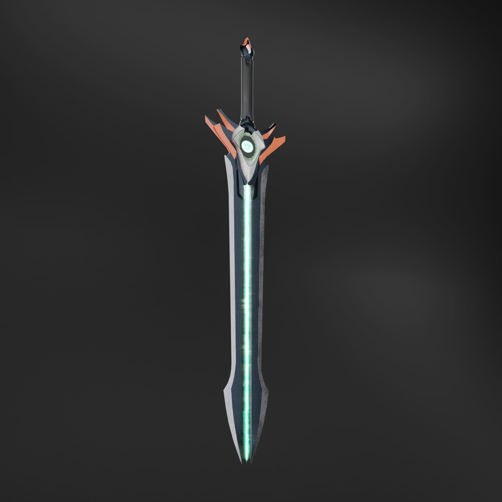 Magic Futuristic Sword Low-poly 3D model_3