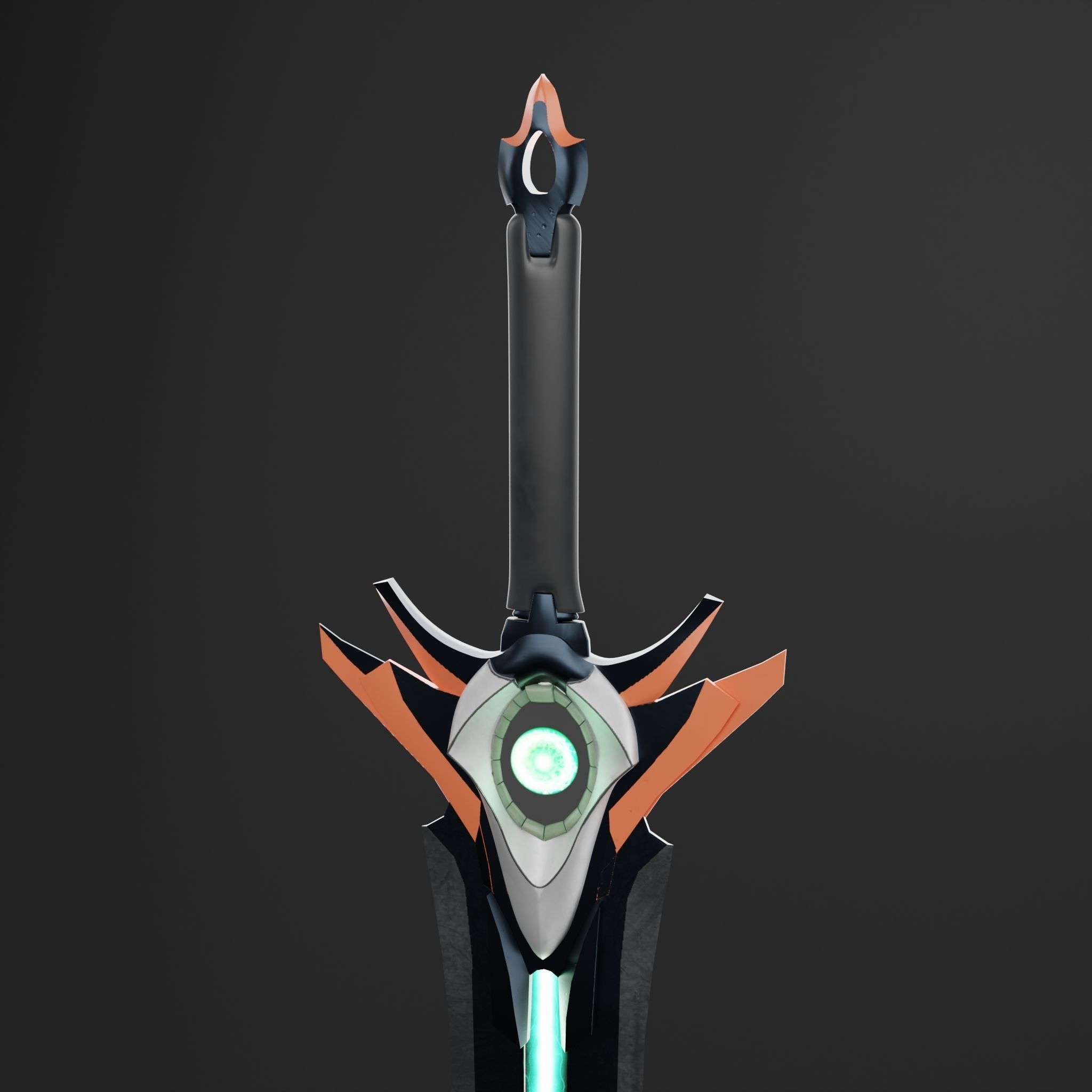 Magic Futuristic Sword Low-poly 3D model_1