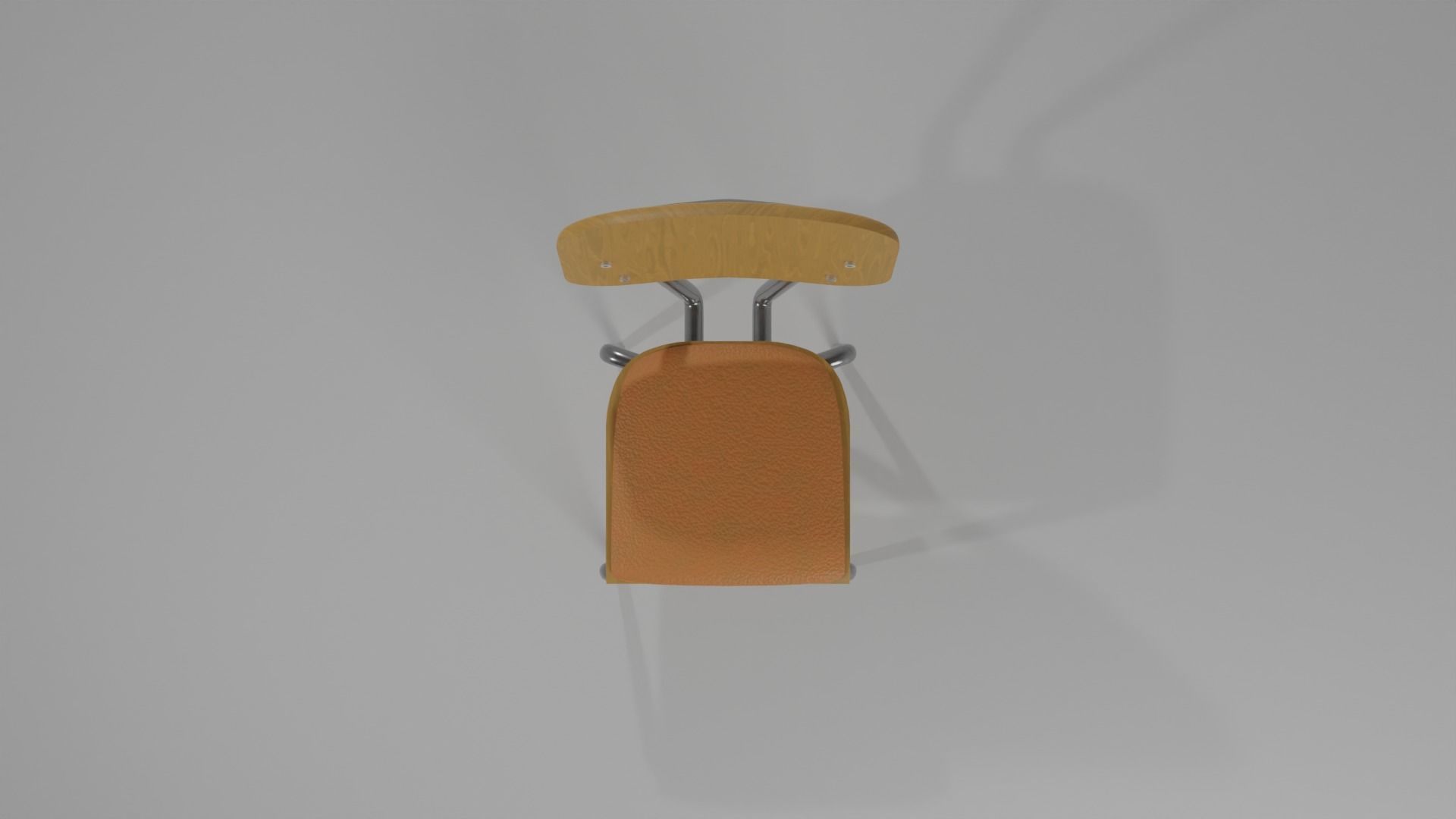 Modern Wooden Plastic Metal Chair 3D model_5