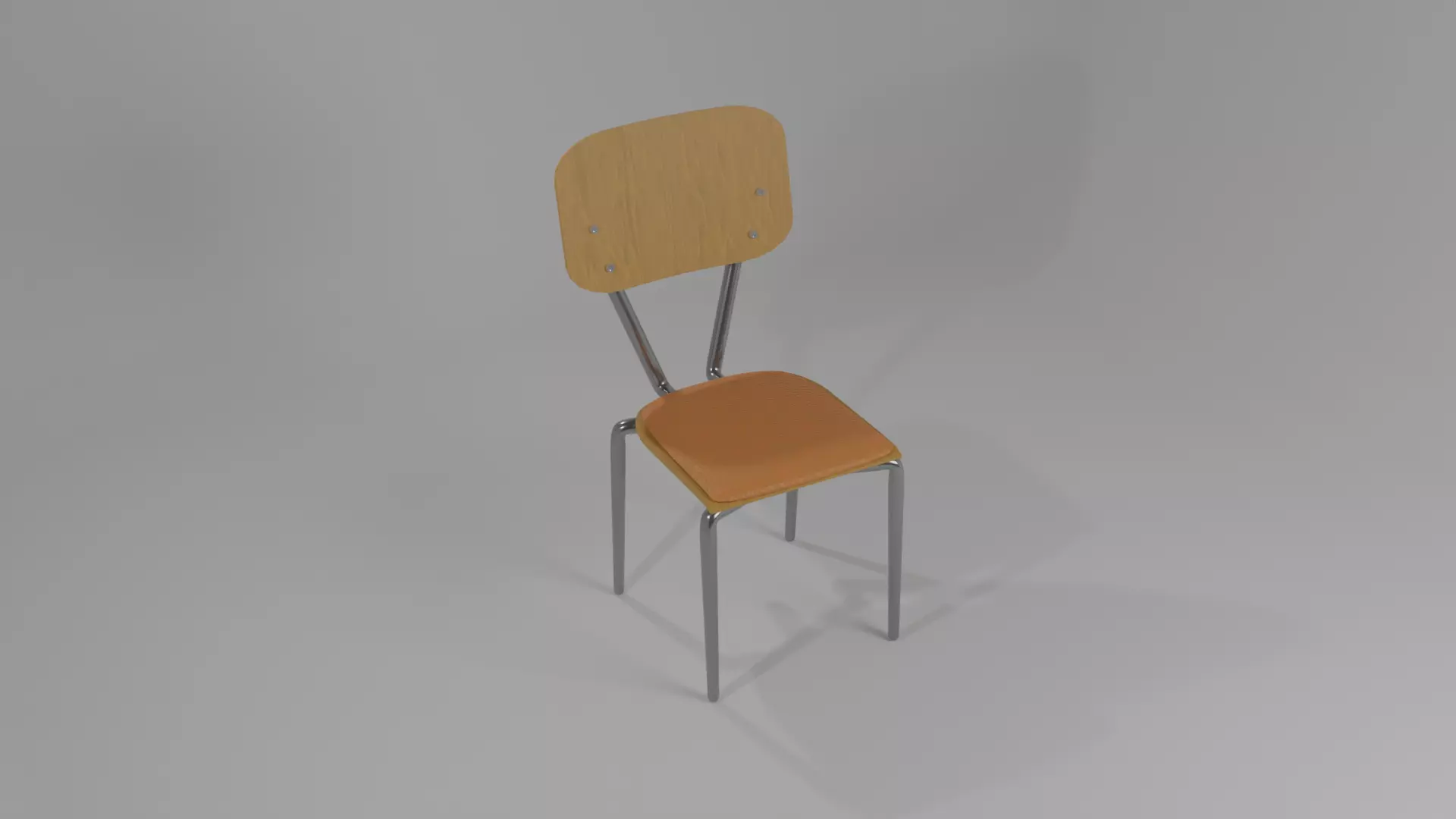 Modern Wooden Plastic Metal Chair 3D model_0