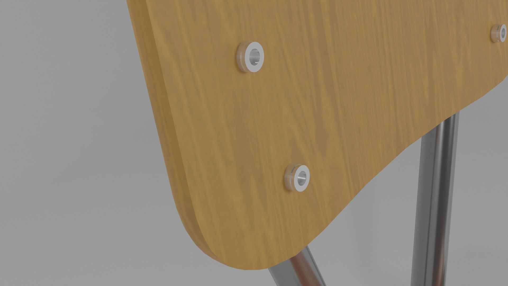 Modern Wooden Plastic Metal Chair 3D model_4