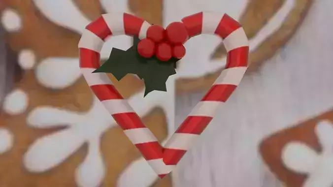 Christmas candy heart Low-poly 3D model