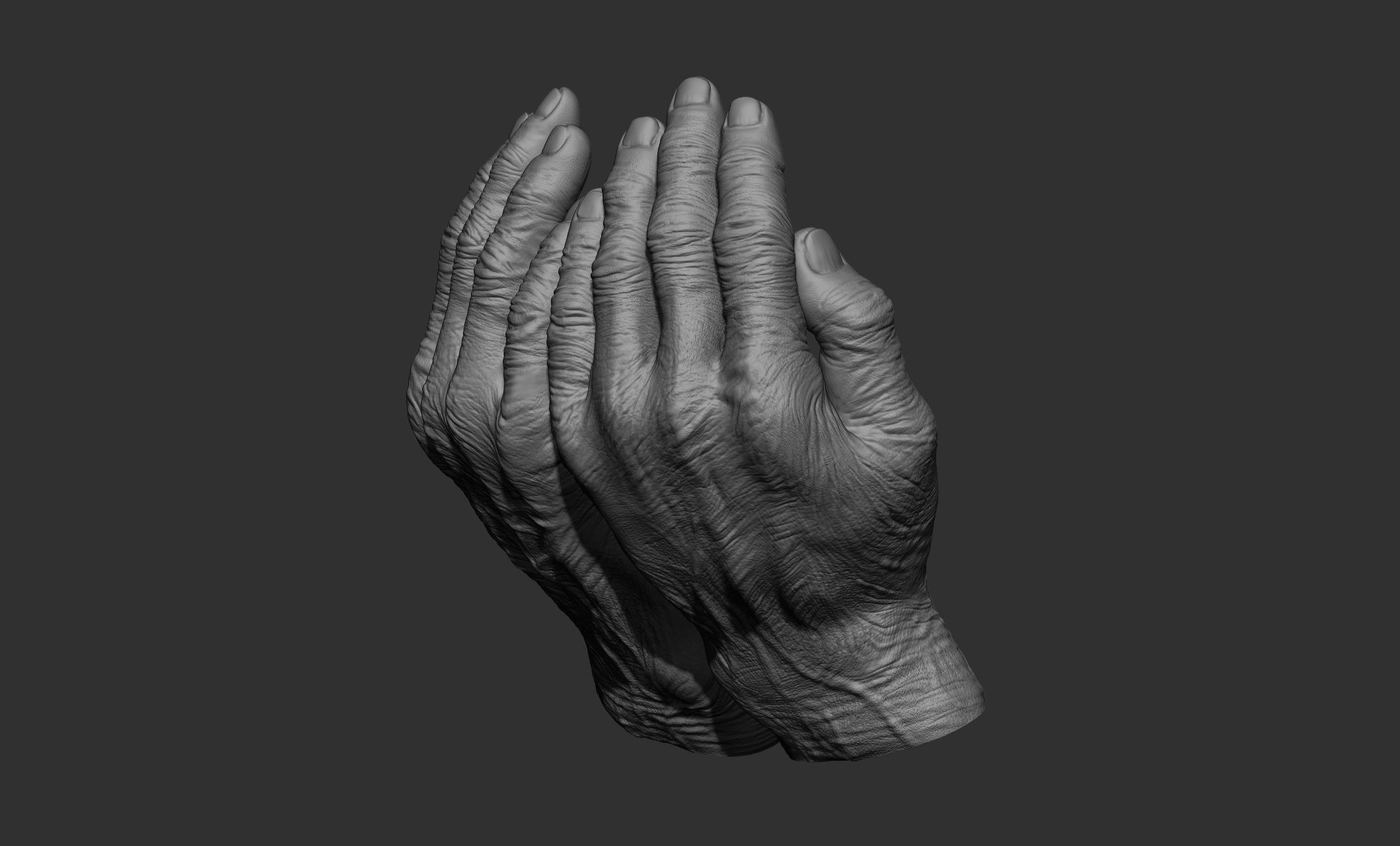 Old man hand poses 3D model_4