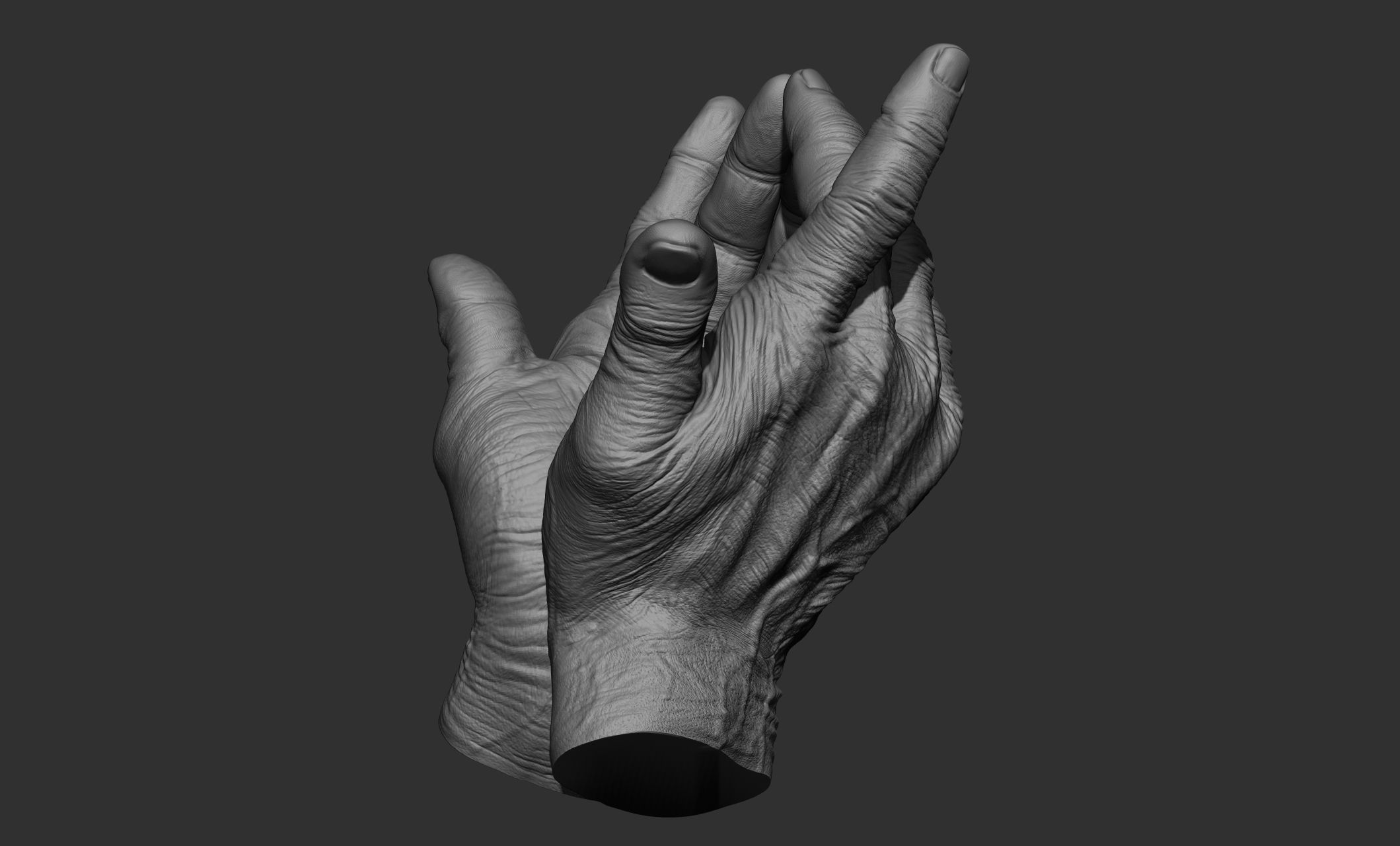Old man hand poses 3D model_13