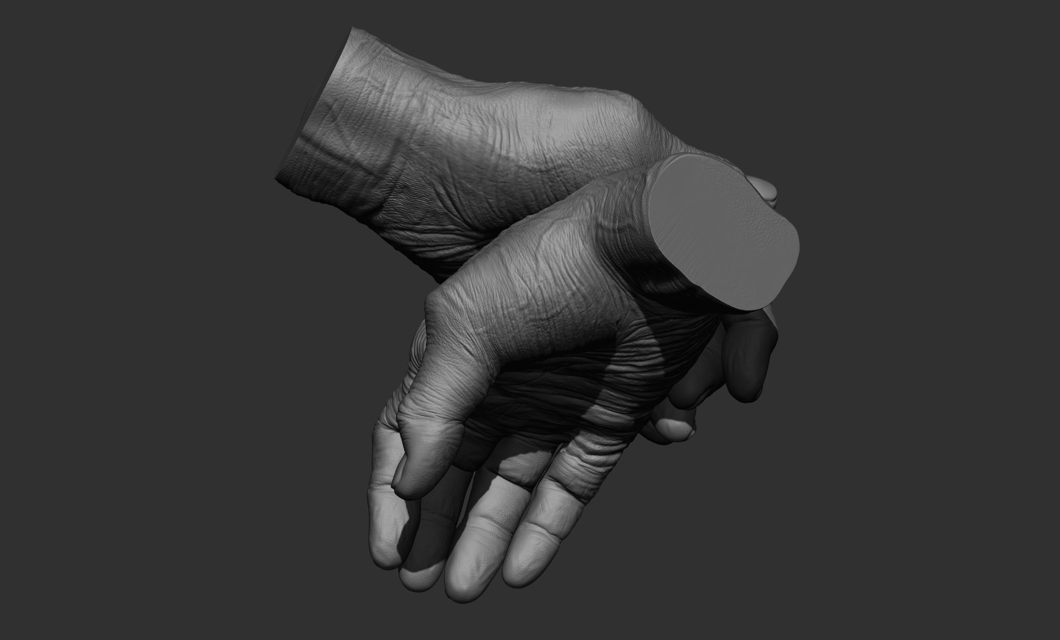 Old man hand poses 3D model_31