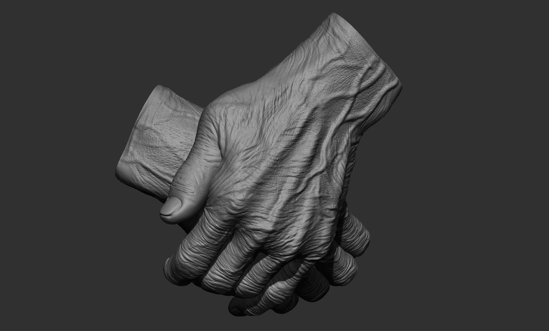 Old man hand poses 3D model_34