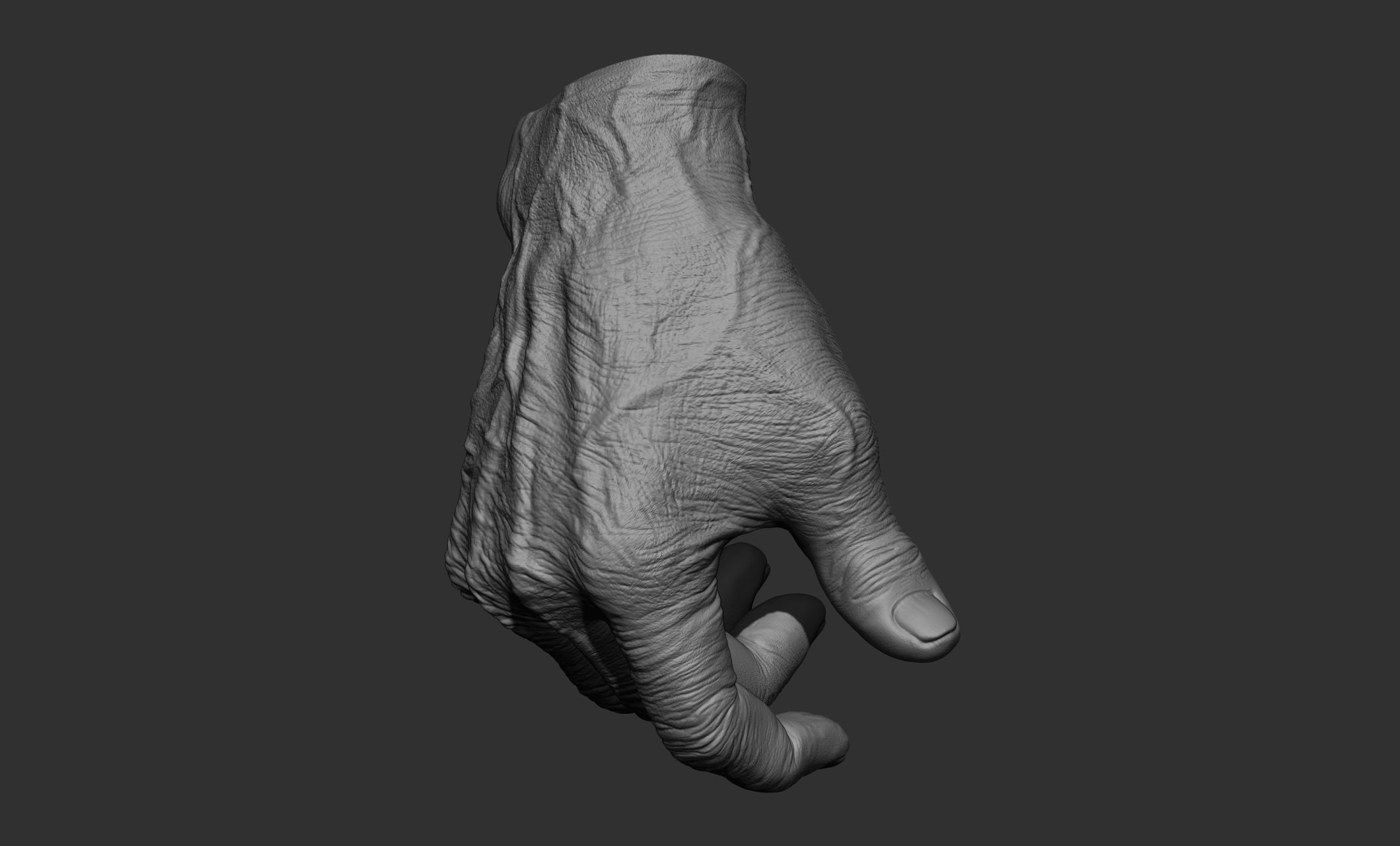 Old man hand poses 3D model_22