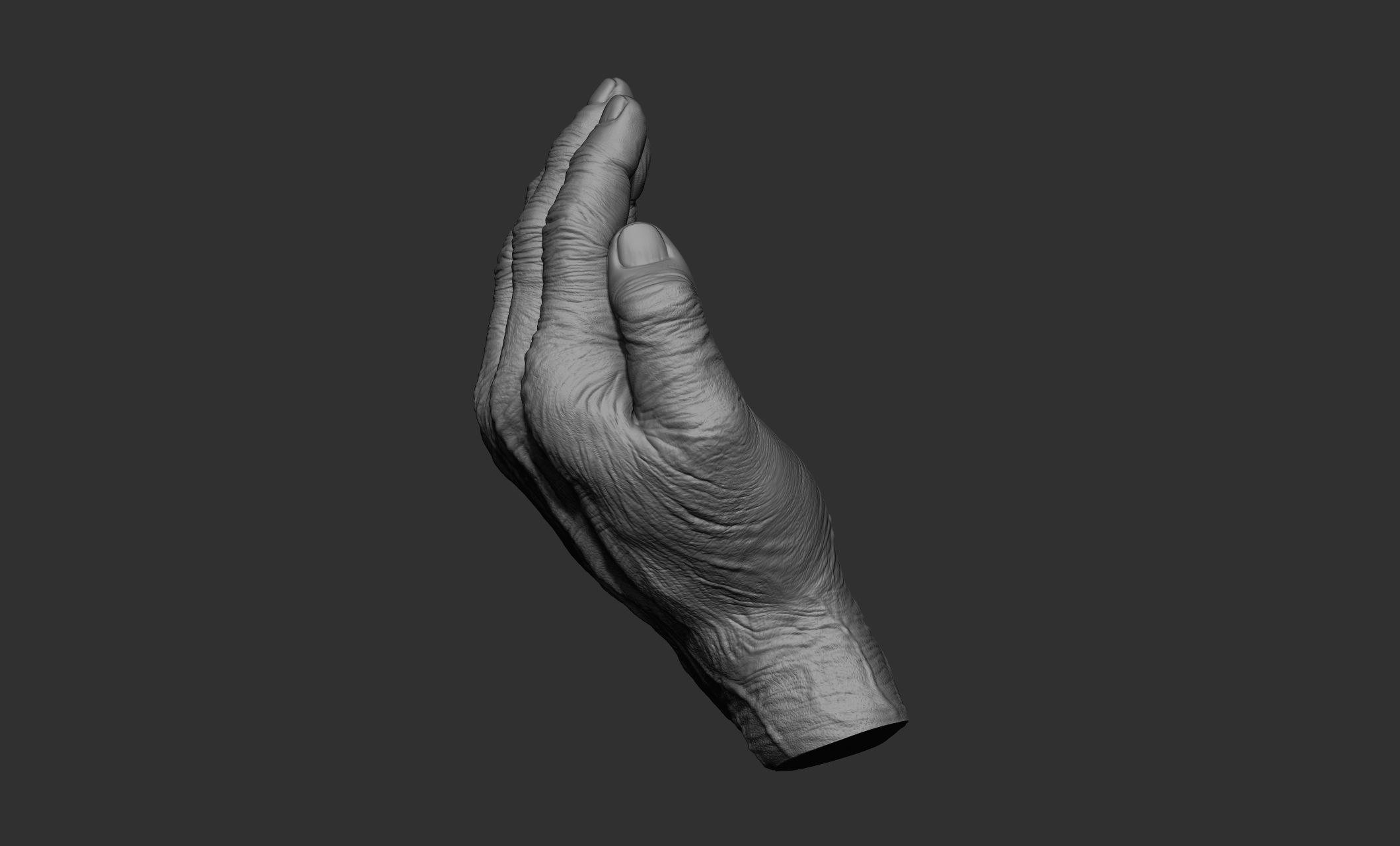 Old man hand poses 3D model_5