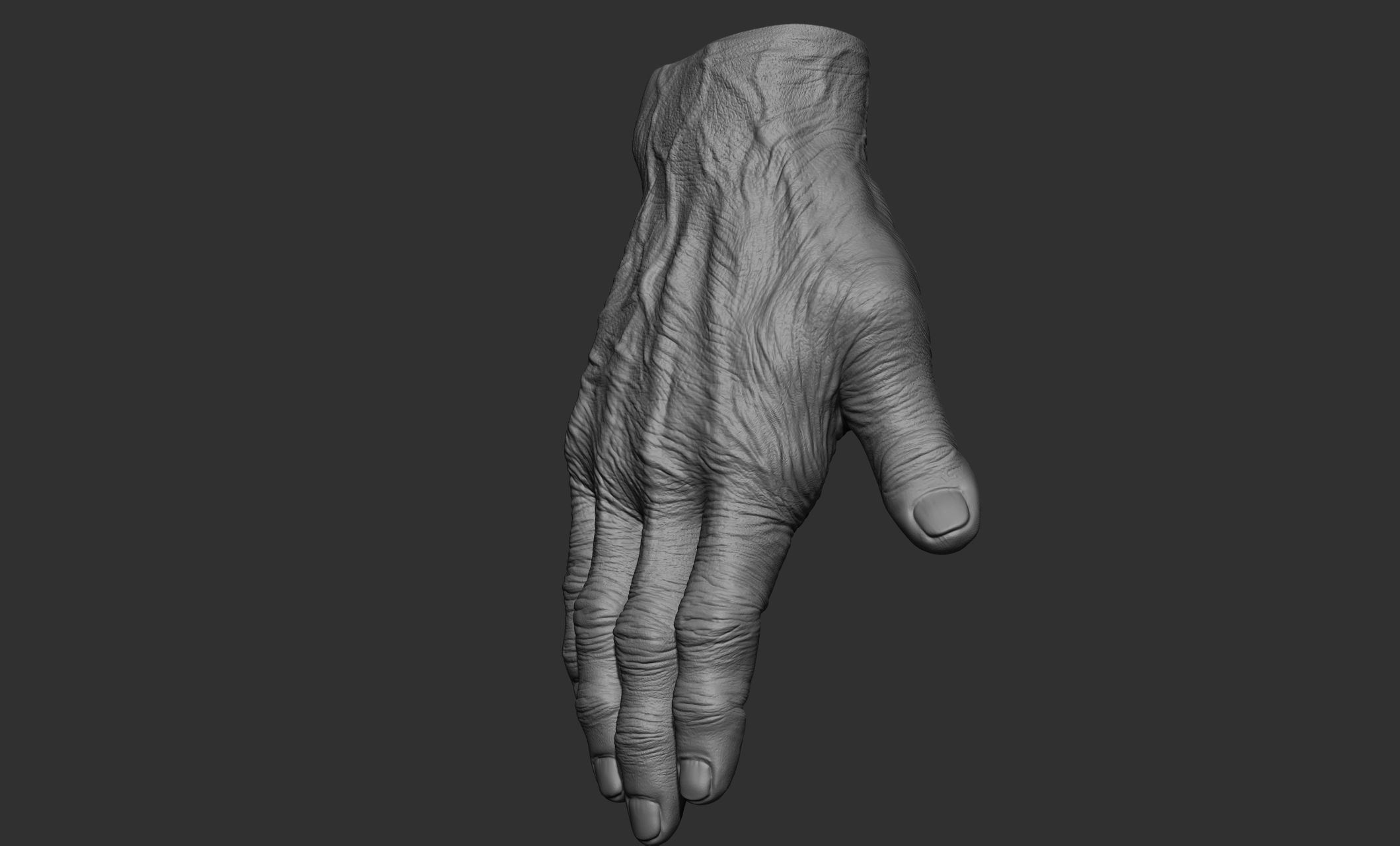 Old man hand poses 3D model_42