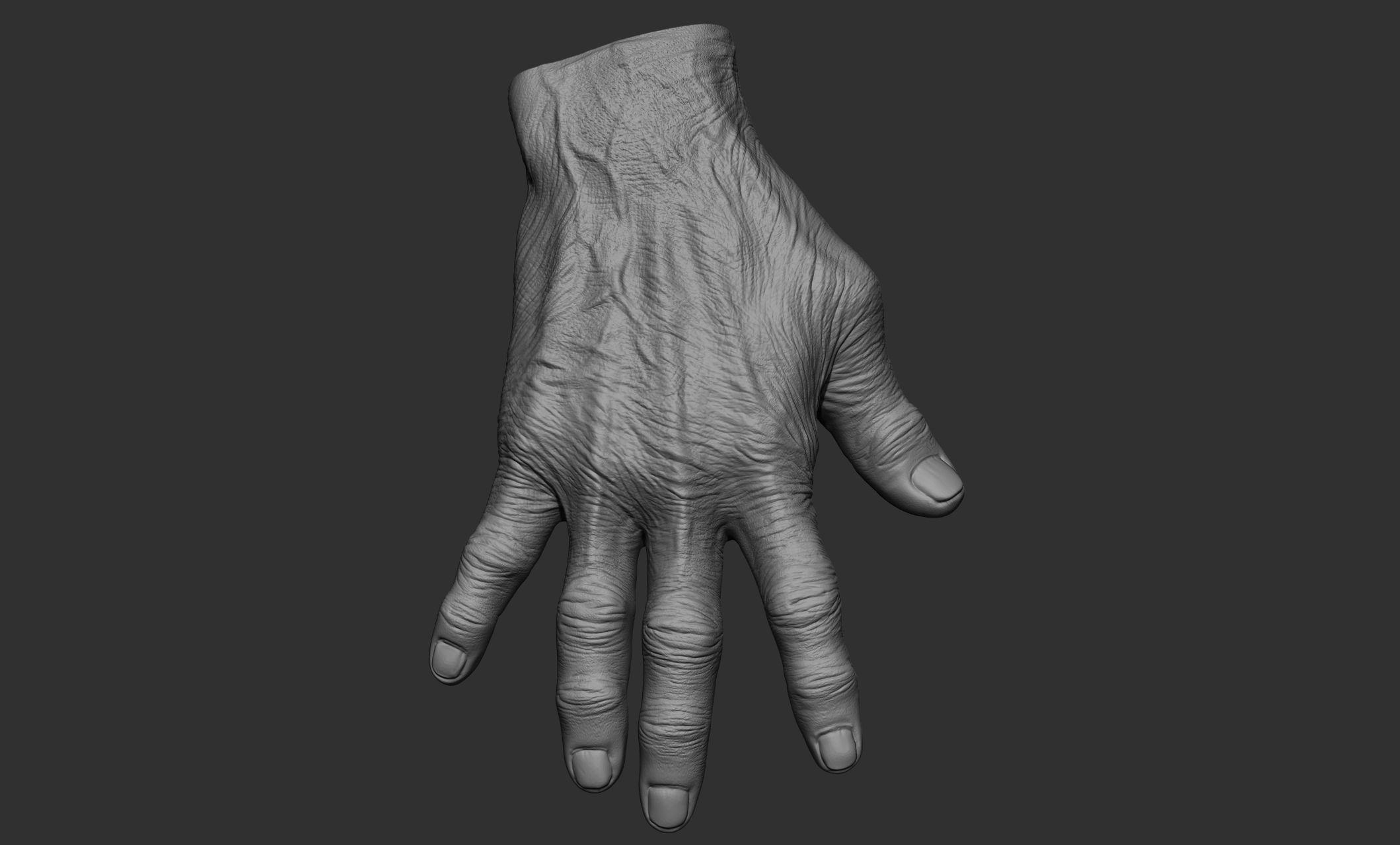 Old man hand poses 3D model_35