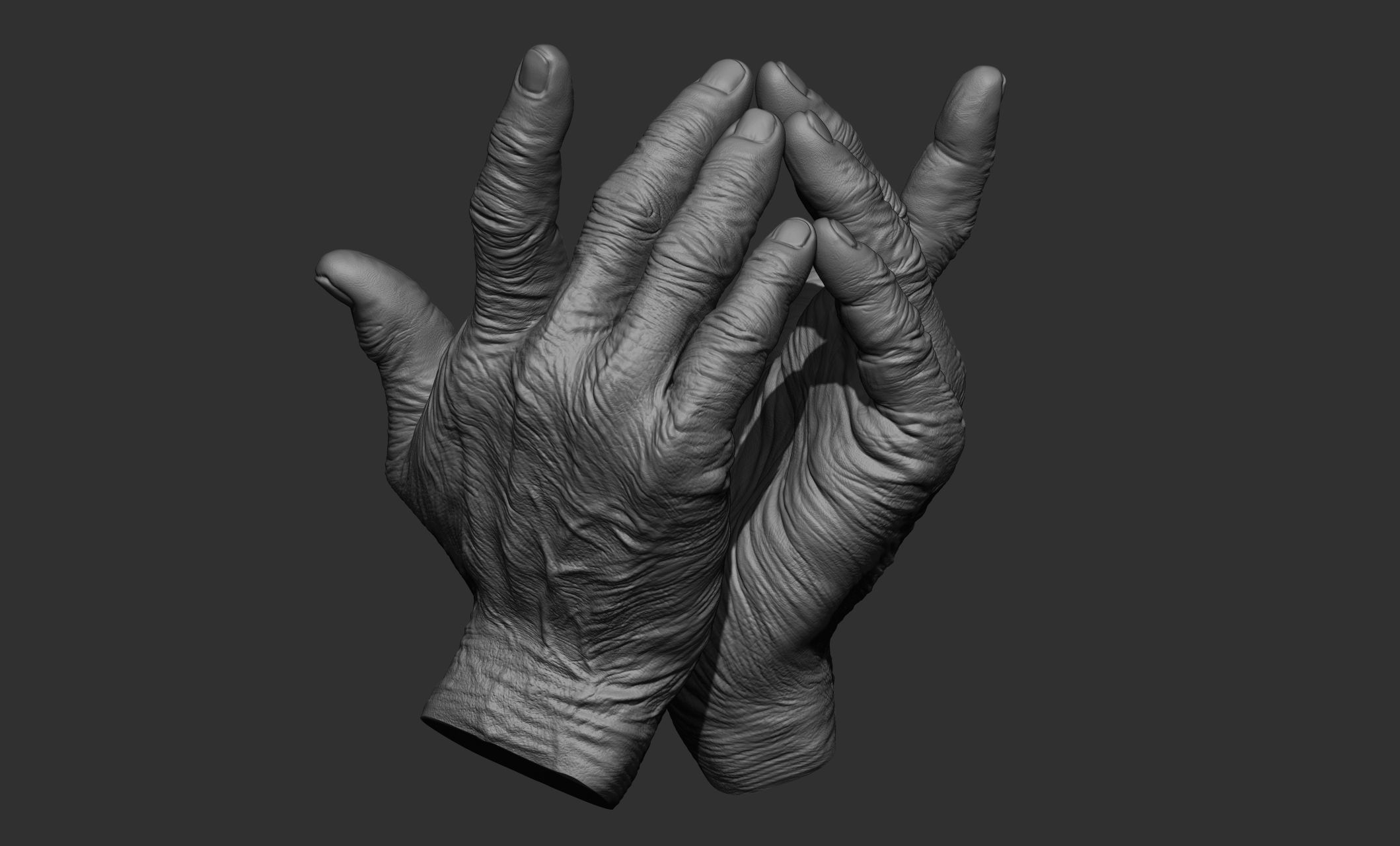 Old man hand poses 3D model_14