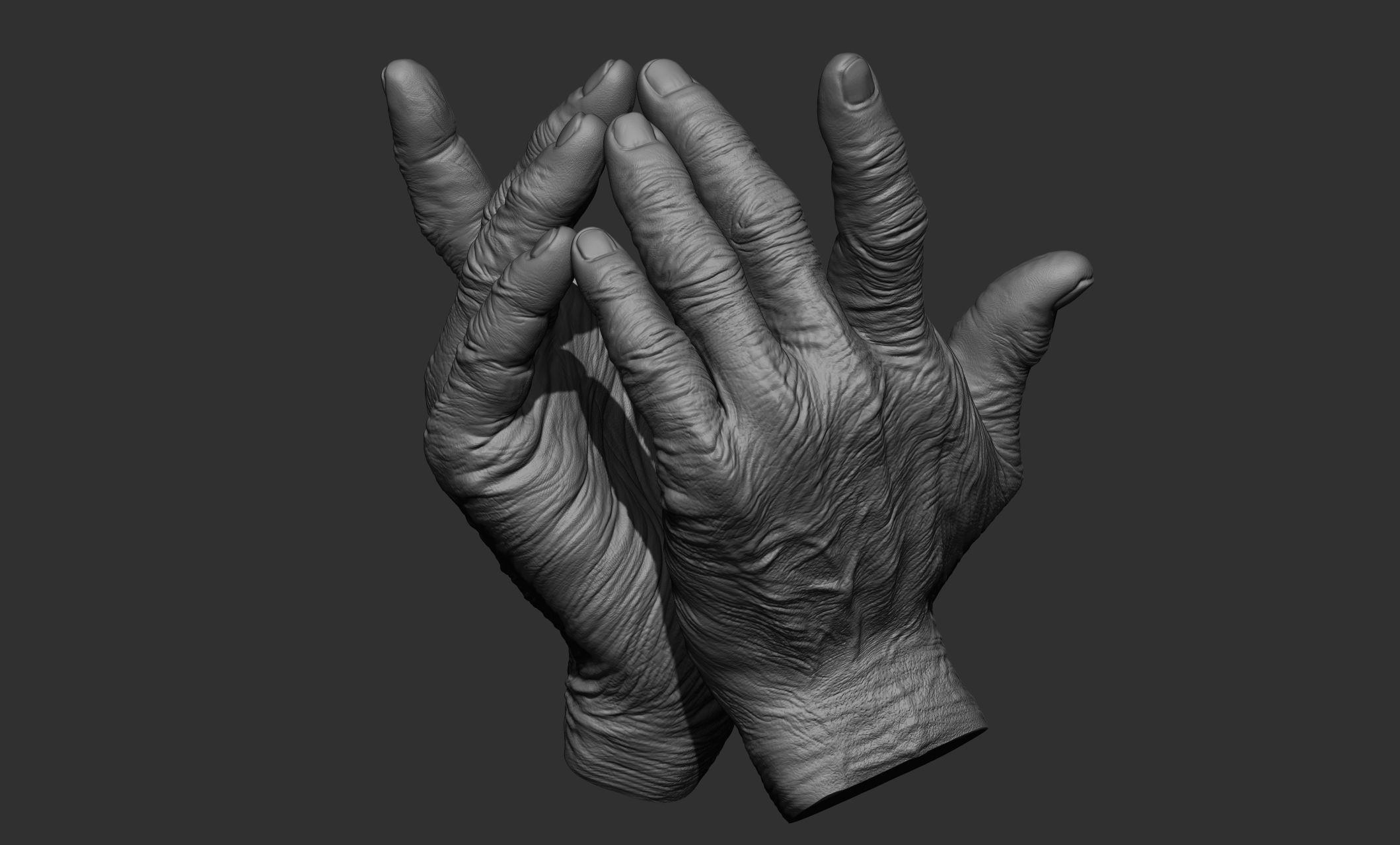 Old man hand poses 3D model_10
