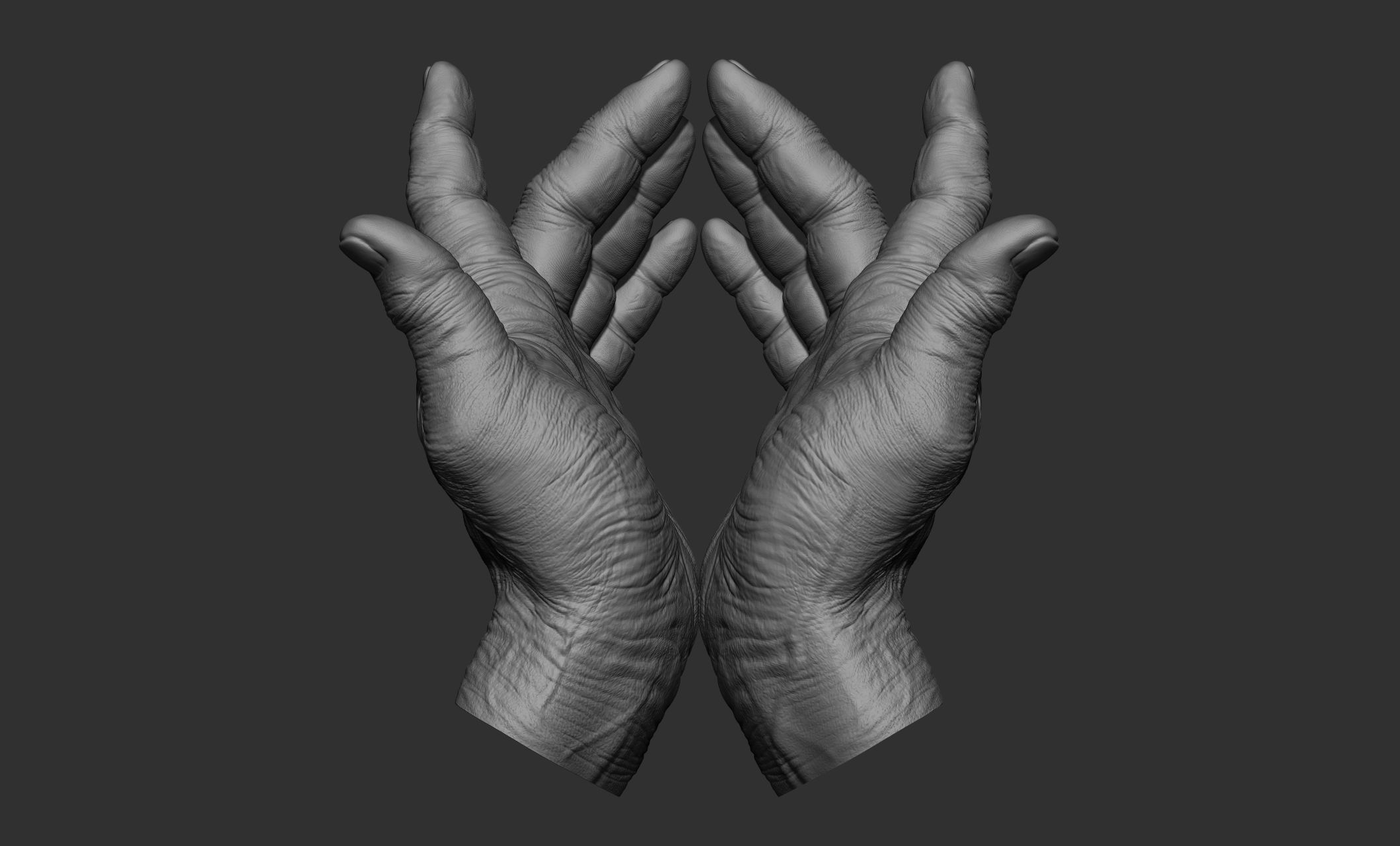 Old man hand poses 3D model_12