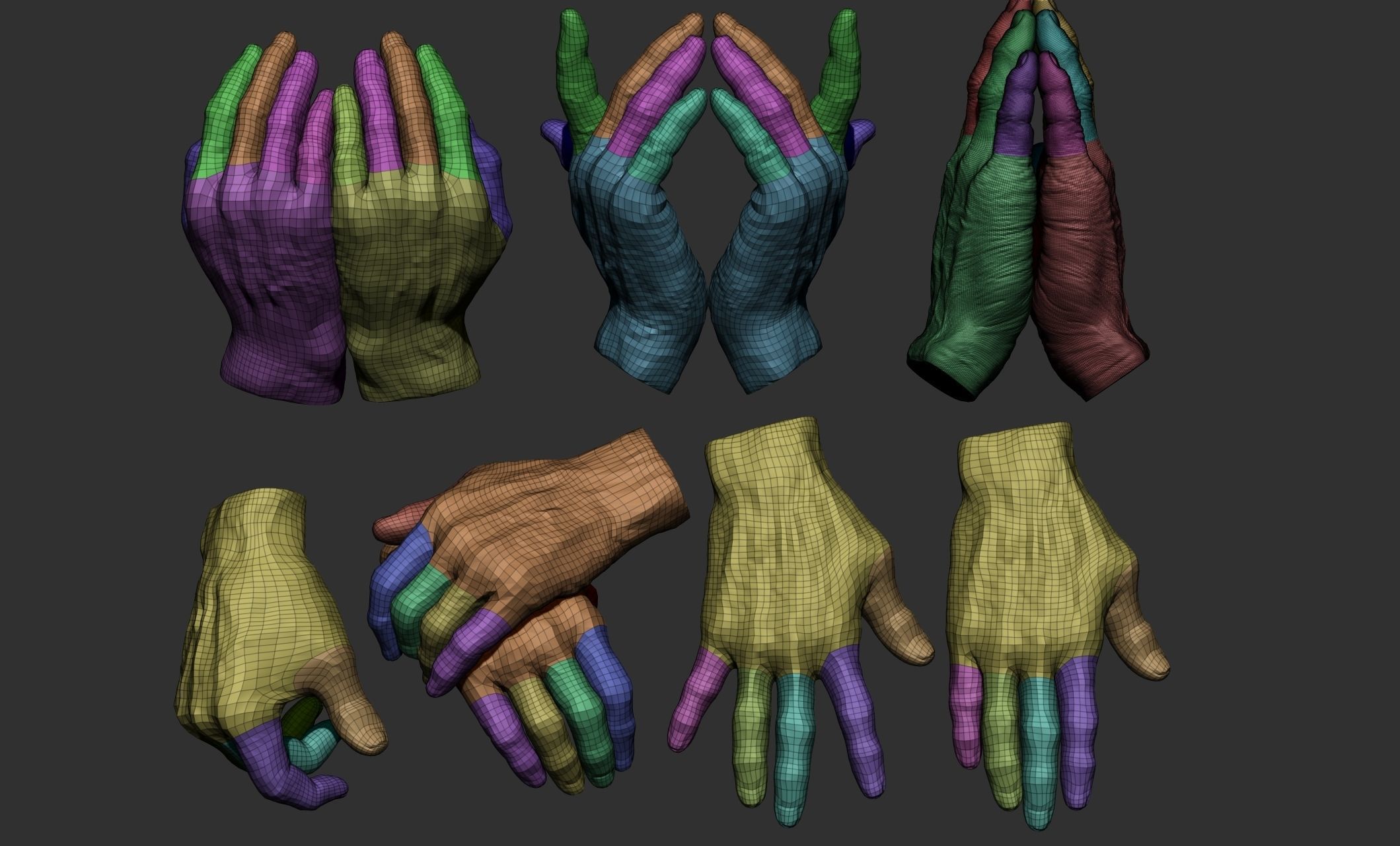 Old man hand poses 3D model_49