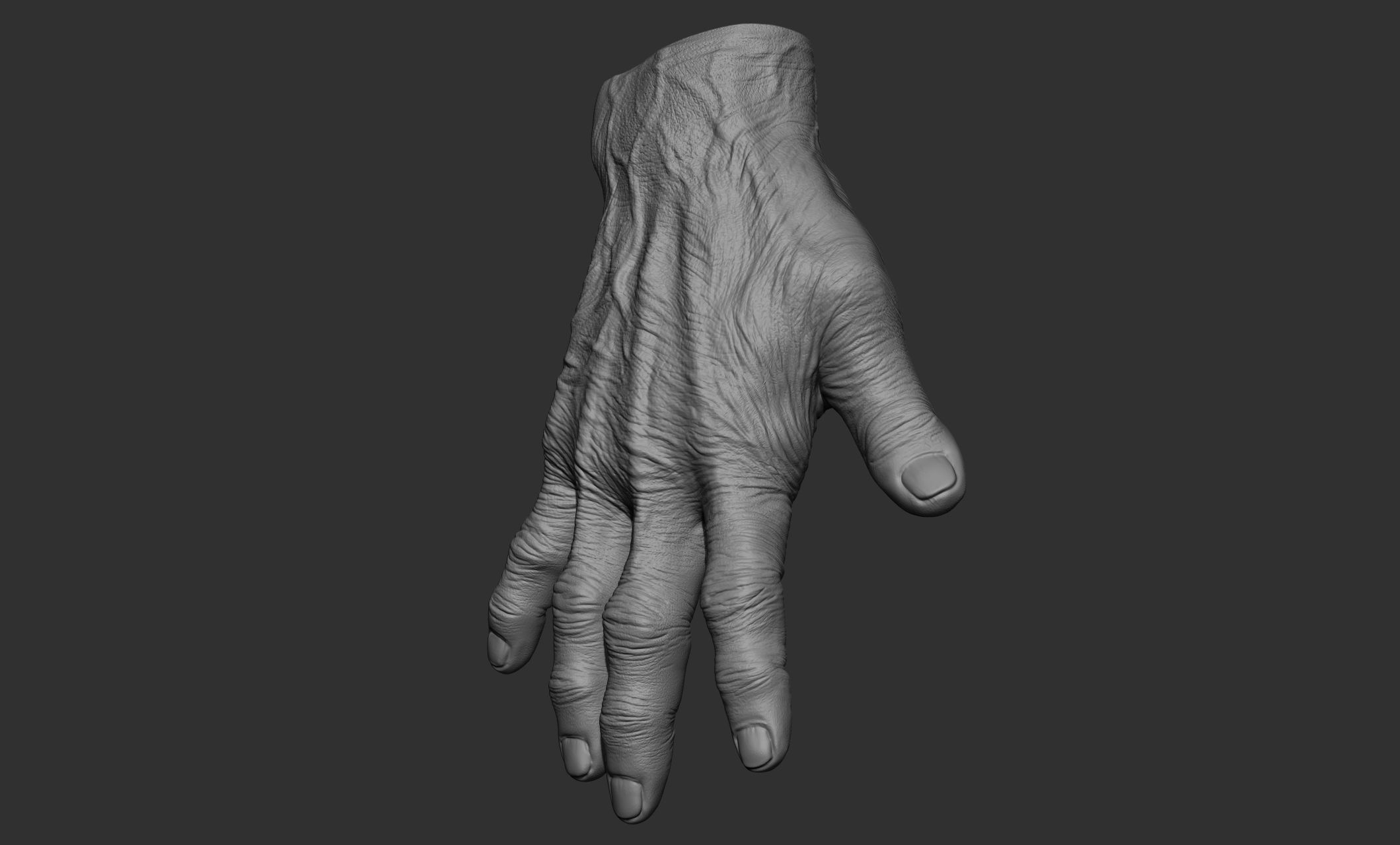 Old man hand poses 3D model_36