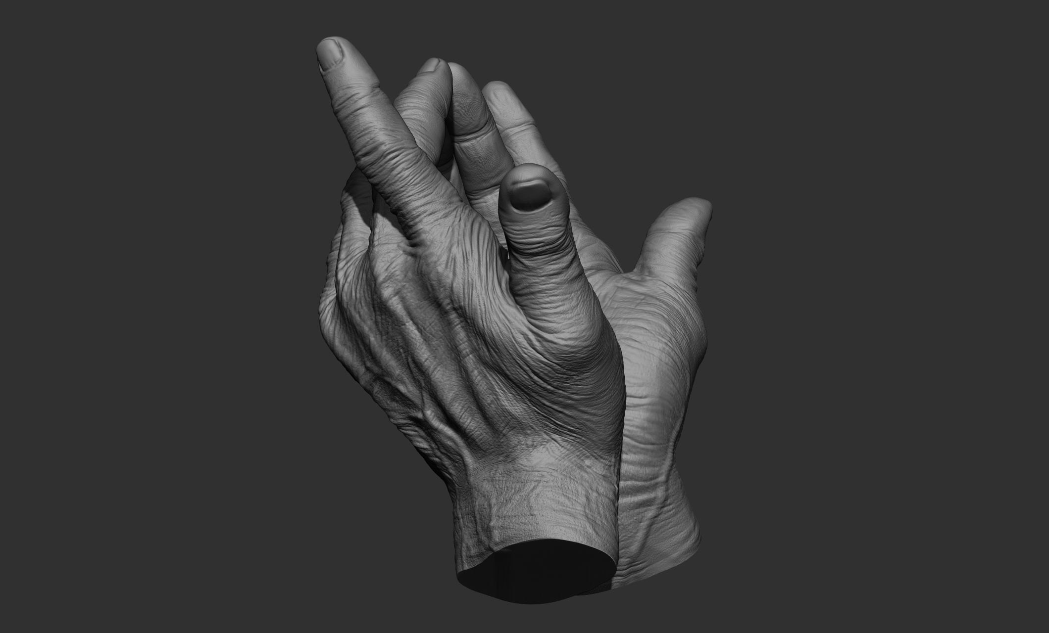 Old man hand poses 3D model_11