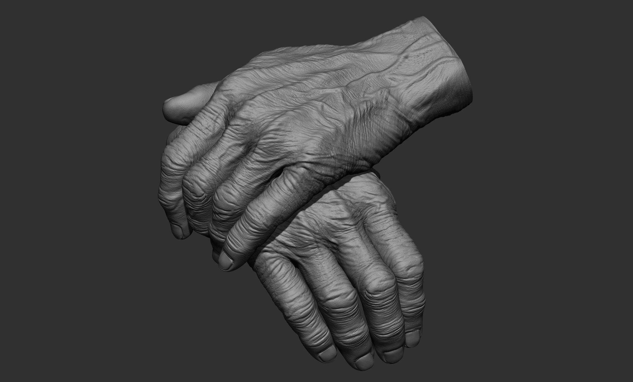 Old man hand poses 3D model_28