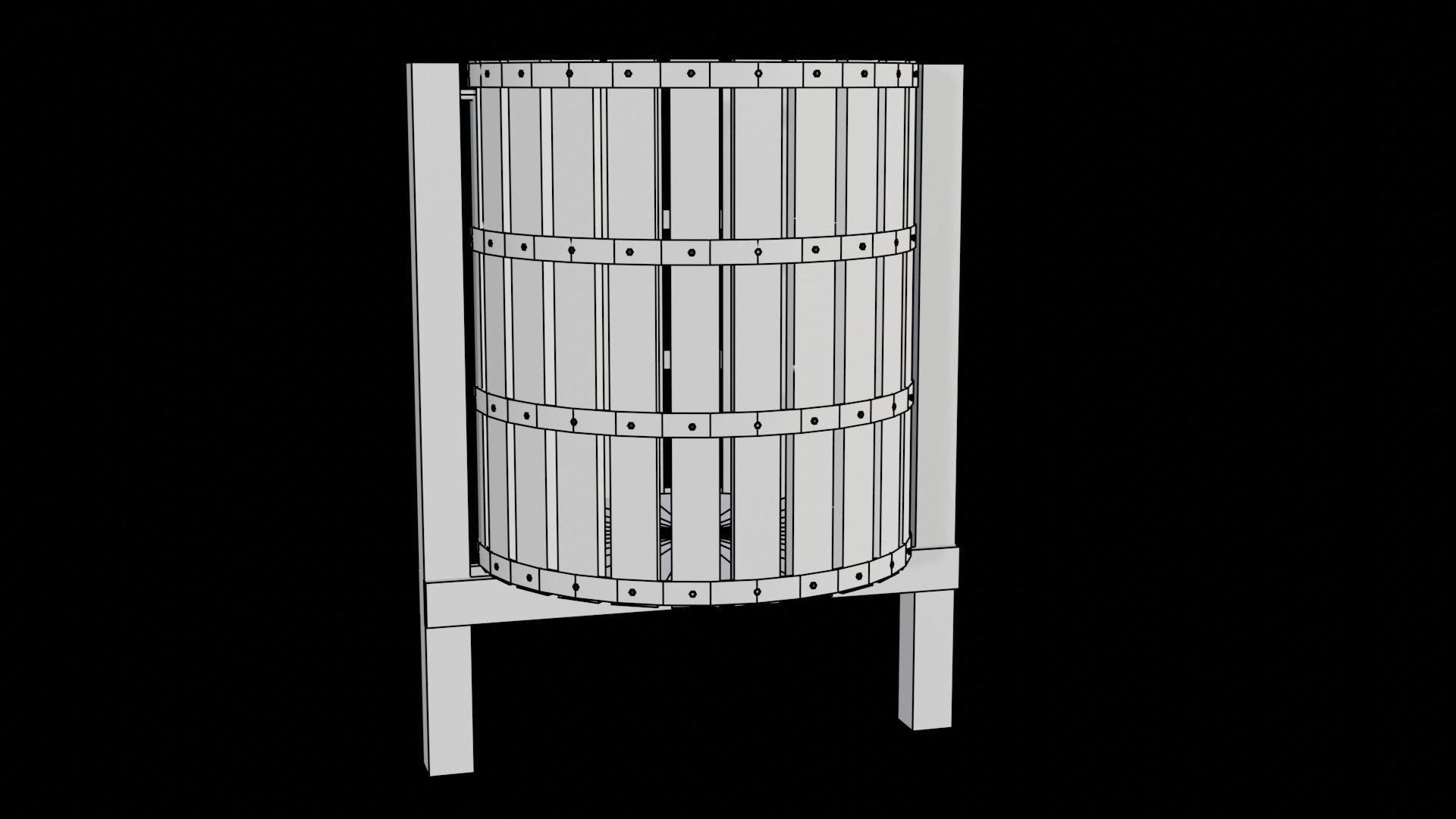 Park Lamp Post - Bench - Trash Low-poly 3D model_30