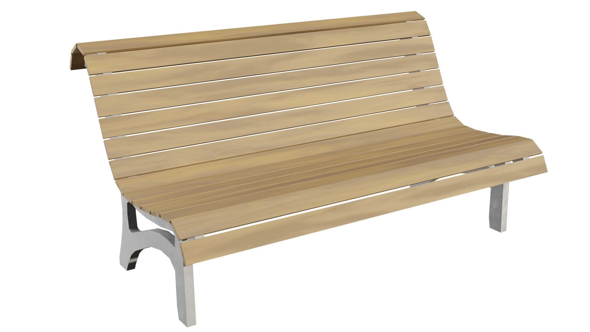 Park Lamp Post - Bench - Trash Low-poly 3D model_11