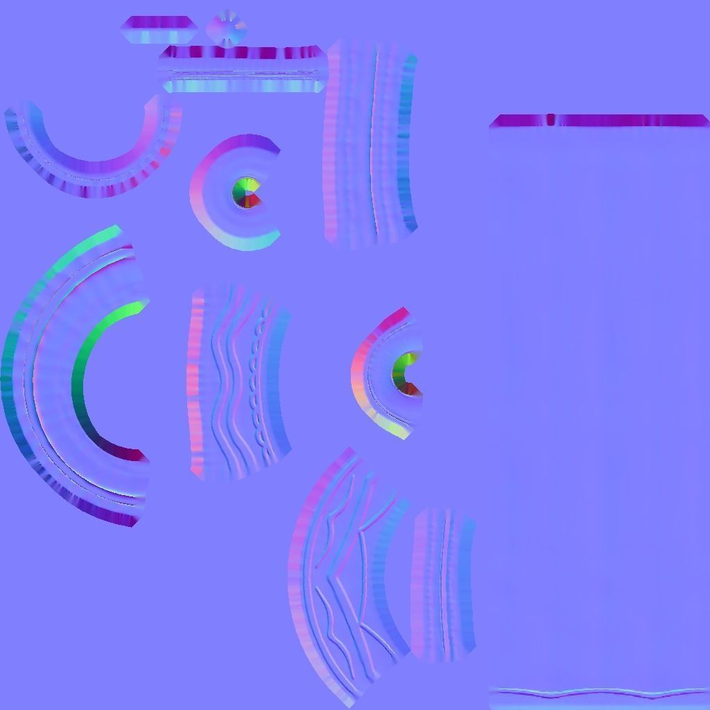 Park Lamp Post - Bench - Trash Low-poly 3D model_26