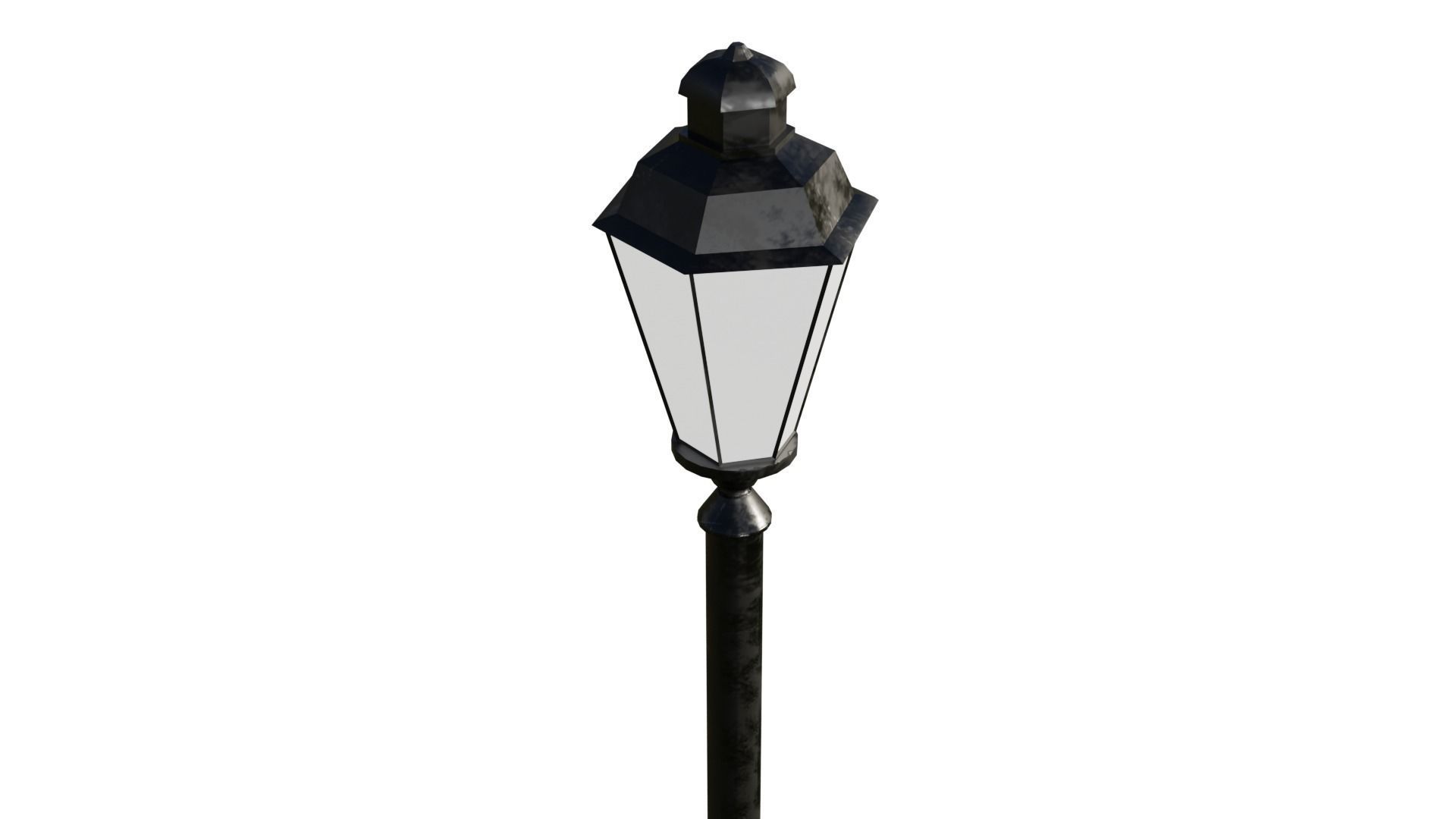 Park Lamp Post - Bench - Trash Low-poly 3D model_19
