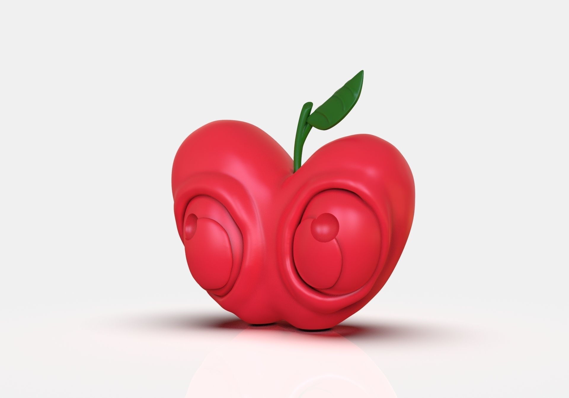 Stylized Little Apple Figurine 3D print model_1
