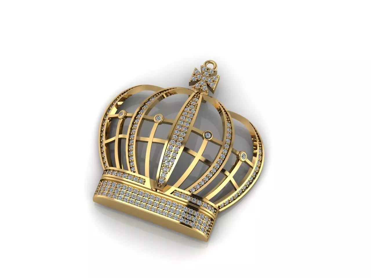 Crown Pendant High Quality Diamond Stone Pendant 3DM - STL 3D print model