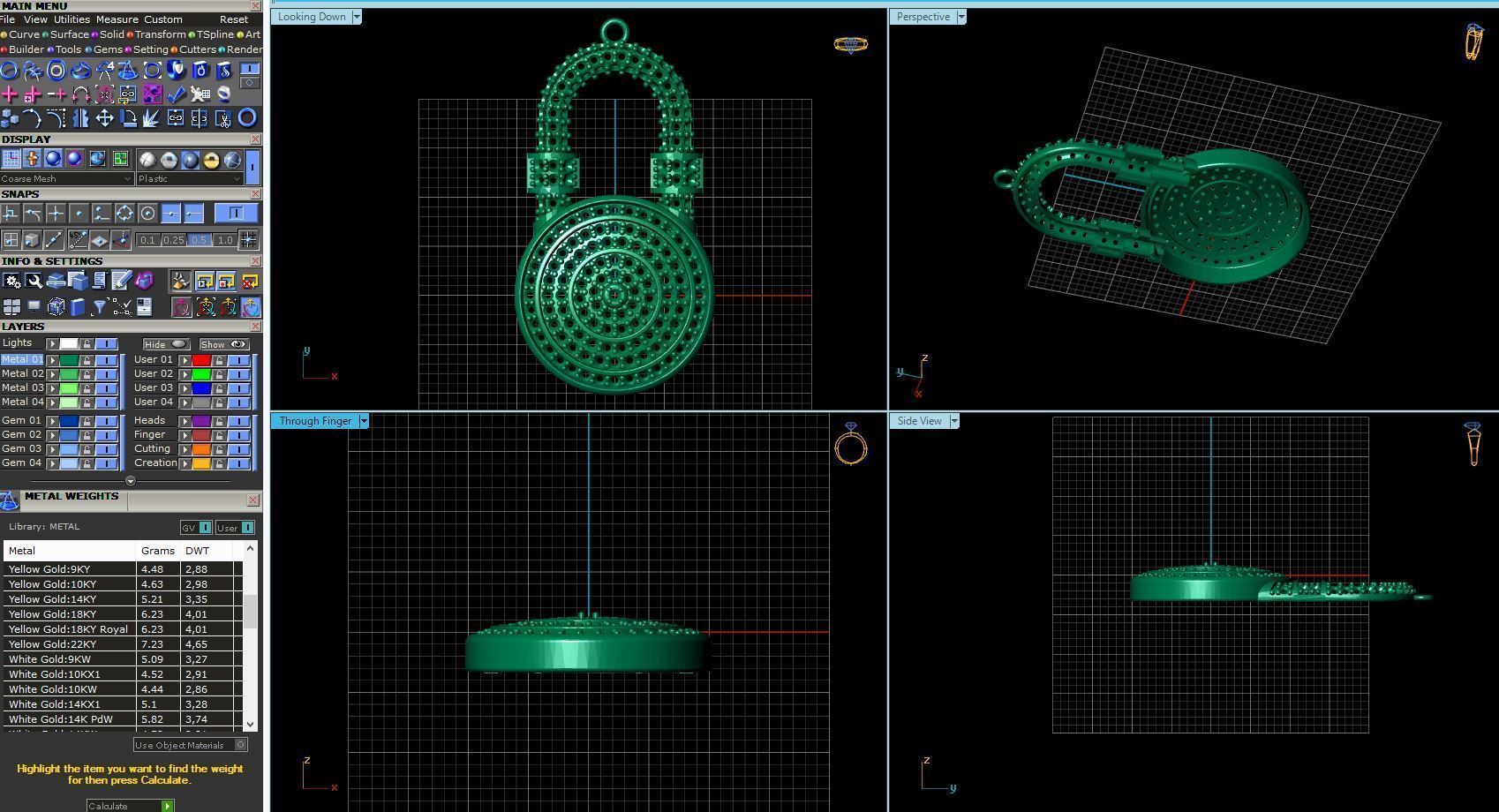 Lock Pendant Diamond Stone Pendants 3DM and STL files details 3D print model_6